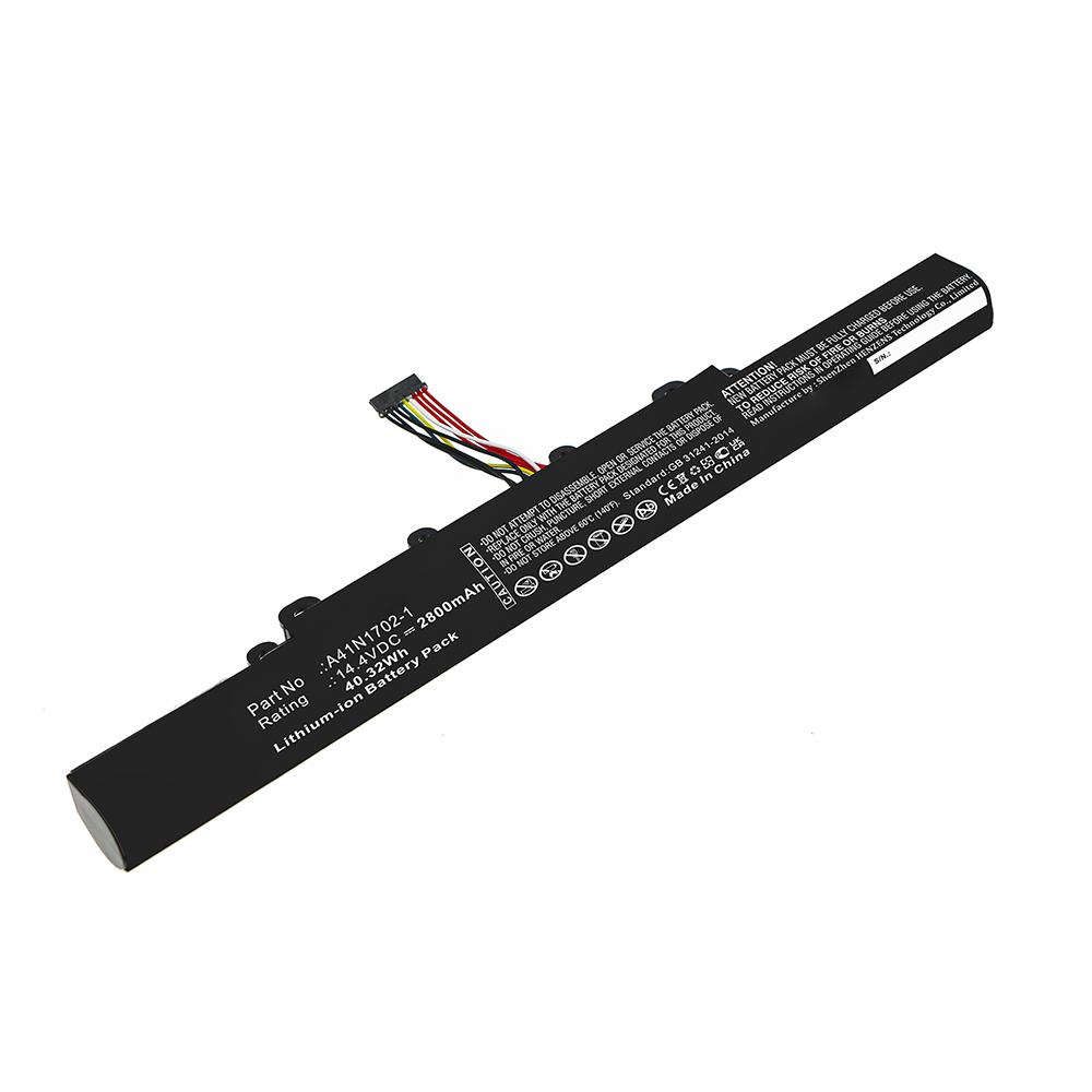 Synergy Digital Laptop Battery, Compatible with Asus A41N1702-1 Laptop Battery (Li-ion, 14.4V, 2800mAh)