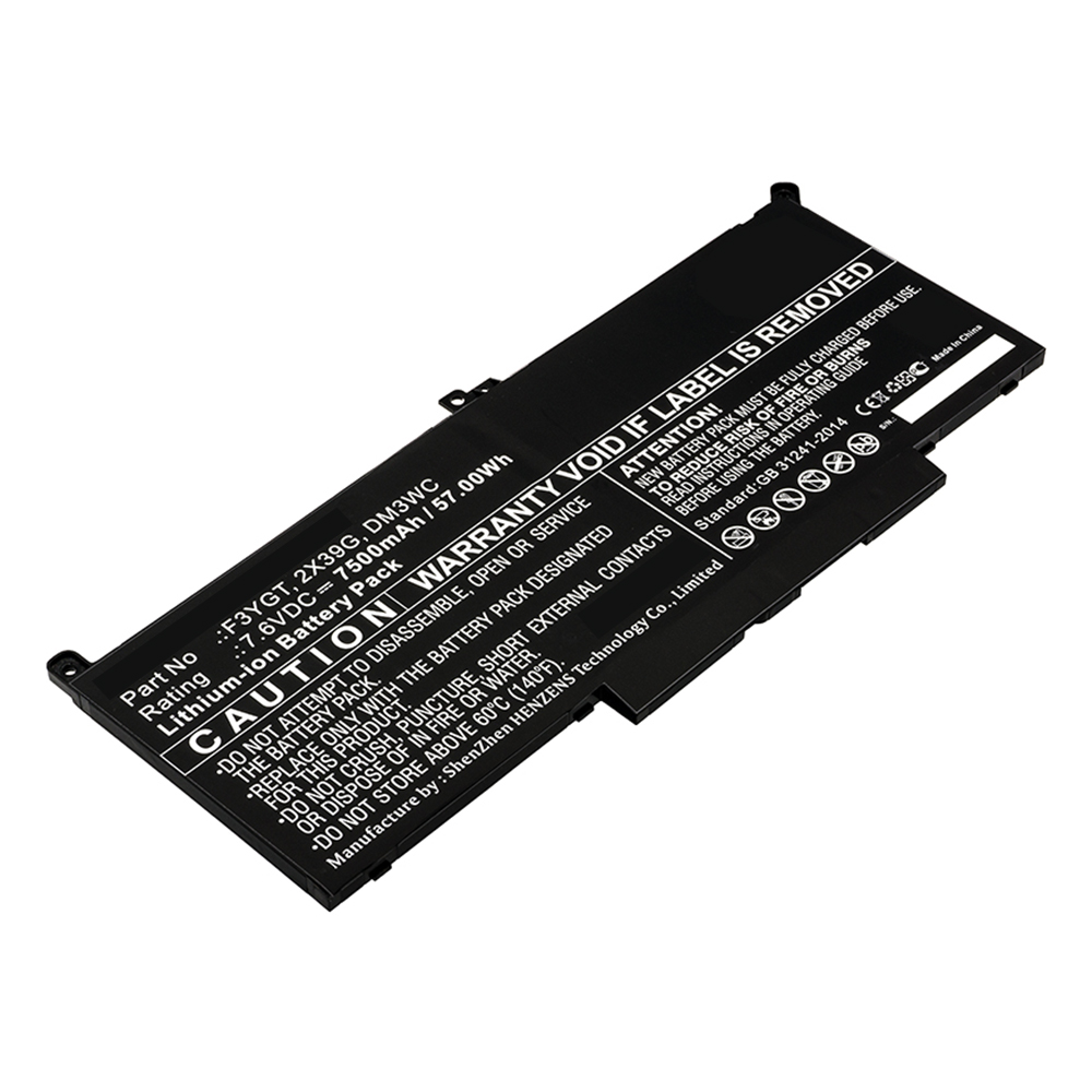 Synergy Digital Laptop Battery, Compatible with DELL F3YGT Laptop Battery (Li-ion, 7.6V, 7500mAh)