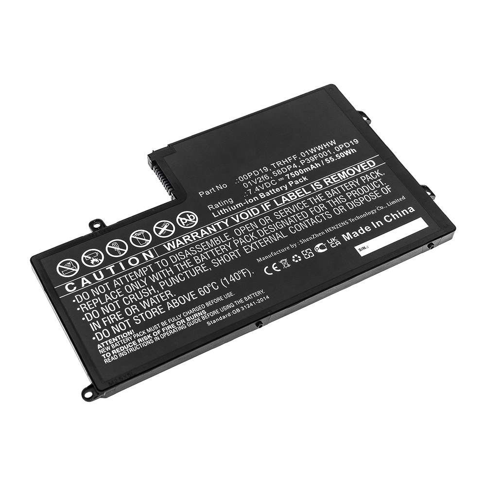 Synergy Digital Laptop Battery, Compatible with DELL P39F001 Laptop Battery (Li-ion, 7.4V, 7500mAh)