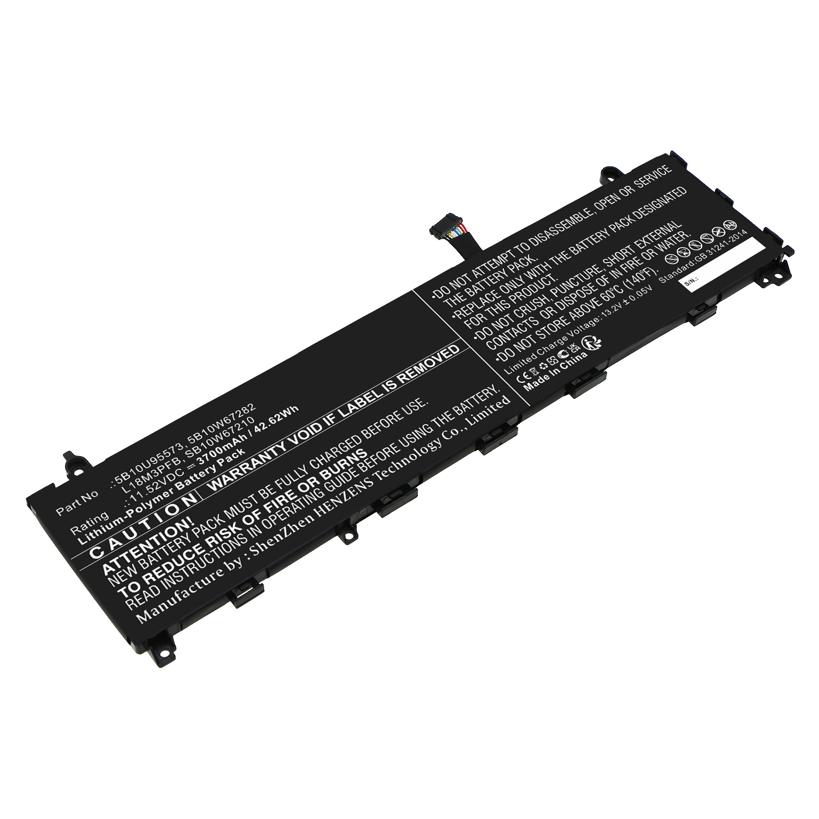 Synergy Digital Laptop Battery, Compatible with Lenovo L18M3PFB Laptop Battery (Li-Pol, 11.52V, 3700mAh)