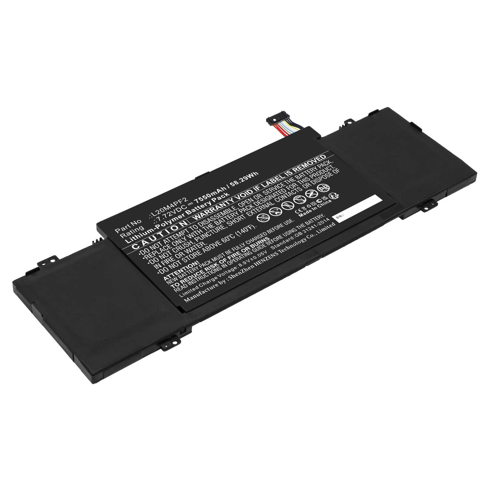 Synergy Digital Laptop Battery, Compatible with Lenovo L20C4PF2 Laptop Battery (Li-Pol, 7.72V, 7550mAh)