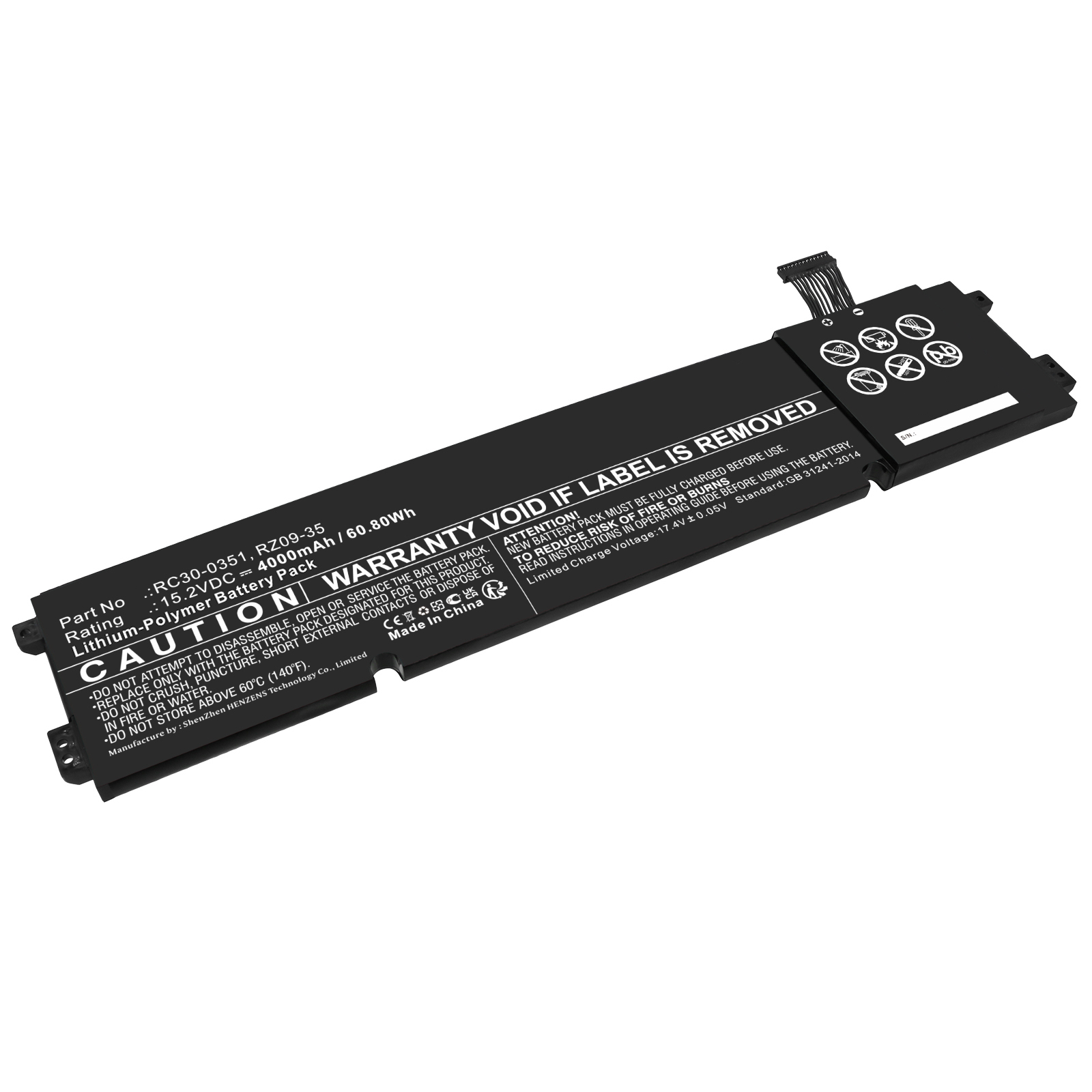Synergy Digital Laptop Battery, Compatible with Razer RC30-0351 Laptop Battery (Li-Pol, 15.2V, 4000mAh)