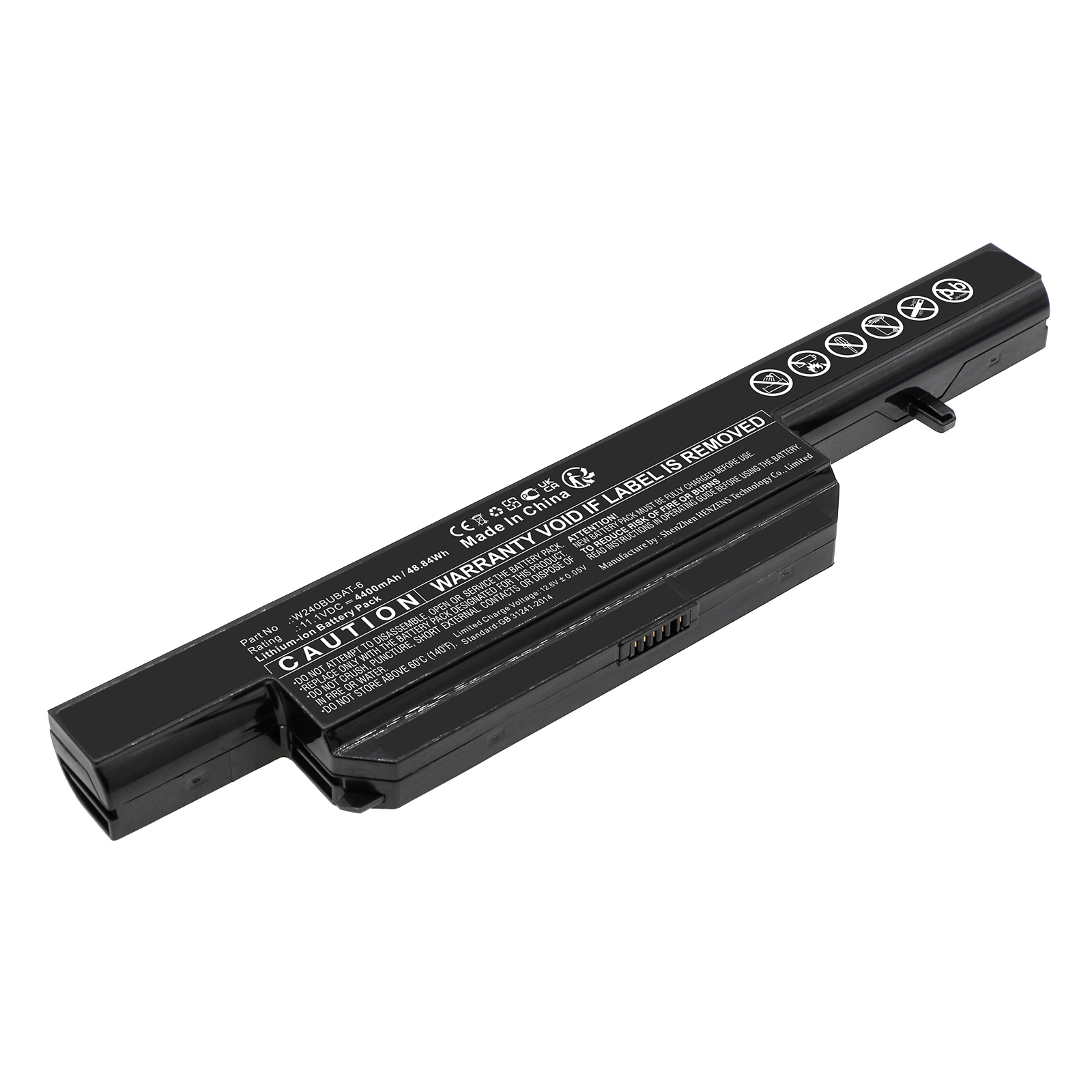 Synergy Digital Laptop Battery, Compatible with Clevo W240BUBAT-6 Laptop Battery (Li-ion, 11.1V, 4400mAh)