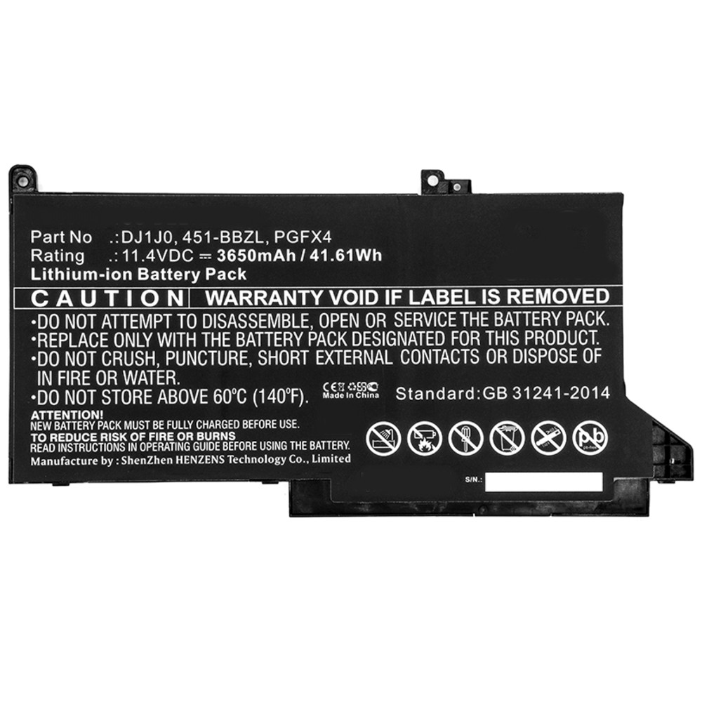 Synergy Digital Notebook, Laptop Battery, Compatible with DELL 451-BBZL, Latitude 12 (7280-K8X0T), Latitude 12 (7280-KHY0C), Latitude 12 700, Latitude 12 7000, Latitude 12 7280, Latitude 12 7480, Latitude 7480, Latitude 7480 (6GLXLH2), Latitude 7490 Notebook, Laptop Battery (11.4, Li-ion, 3650mAh)