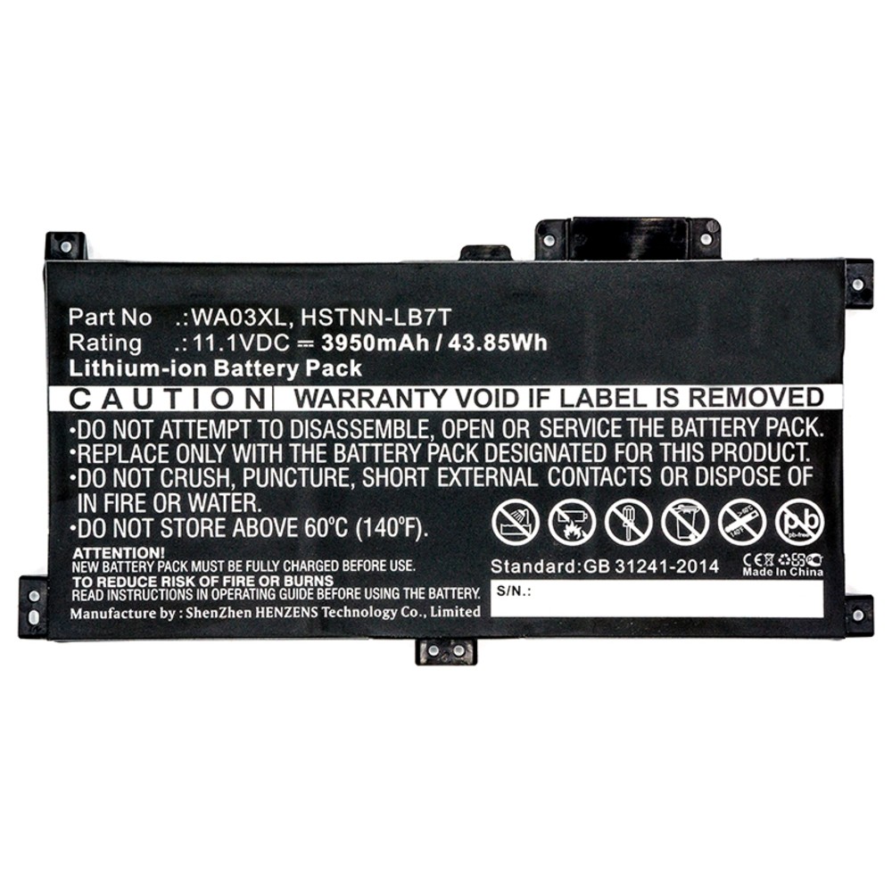 Synergy Digital Notebook, Laptop Battery, Compatible with HP Pavilion x360 - 15-br041nr Notebook, Laptop Battery (11.1, Li-ion, 3950mAh)