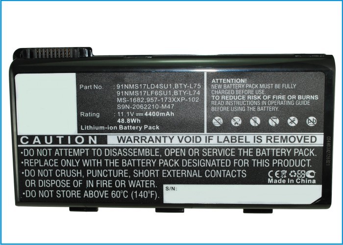 Synergy Digital Notebook, Laptop Battery, Compatible with MSI A5000 Notebook, Laptop Battery (11.1, Li-ion, 4400mAh)