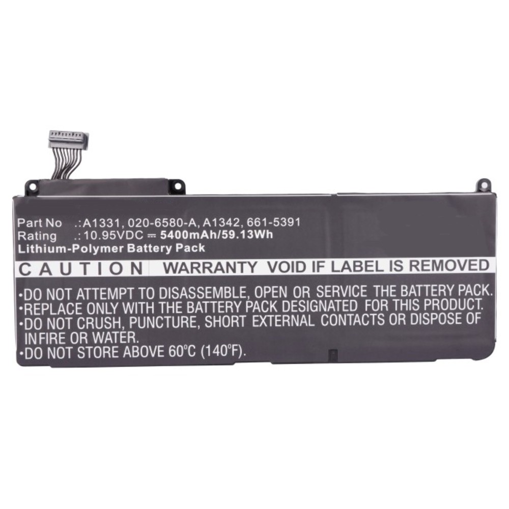 Synergy Digital Laptop Battery, Compatible with Apple 020-6580-A, 020-6582-A, 020-6809-A, 020-6810-A, 661-5391, A1331, A1342 Laptop Battery (Li-Pol, 10.95V, 5400mAh)