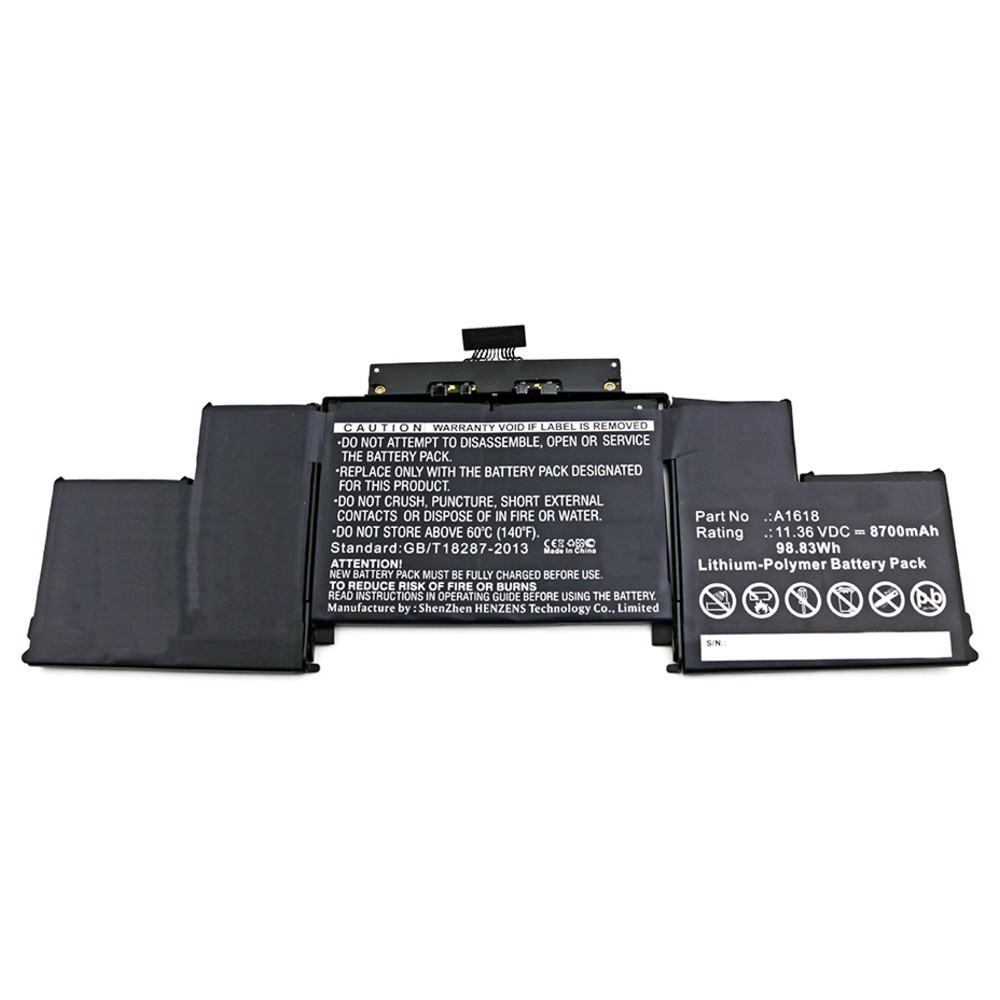 Synergy Digital Laptop Battery, Compatible with Apple 020-00079, 1ICP7/63/81-2, 1ICP9/47/95-ICP8/56/66-2, A1618, MJLQ2LL/A, MJLT2LL/A Laptop Battery (Li-Pol, 11.36V, 8700mAh)