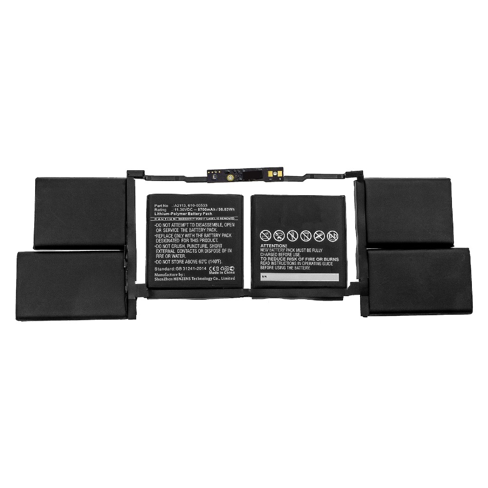 Synergy Digital Laptop Battery, Compatible with Apple 610-00533, A2113 Laptop Battery (Li-Pol, 11.36V, 8700mAh)