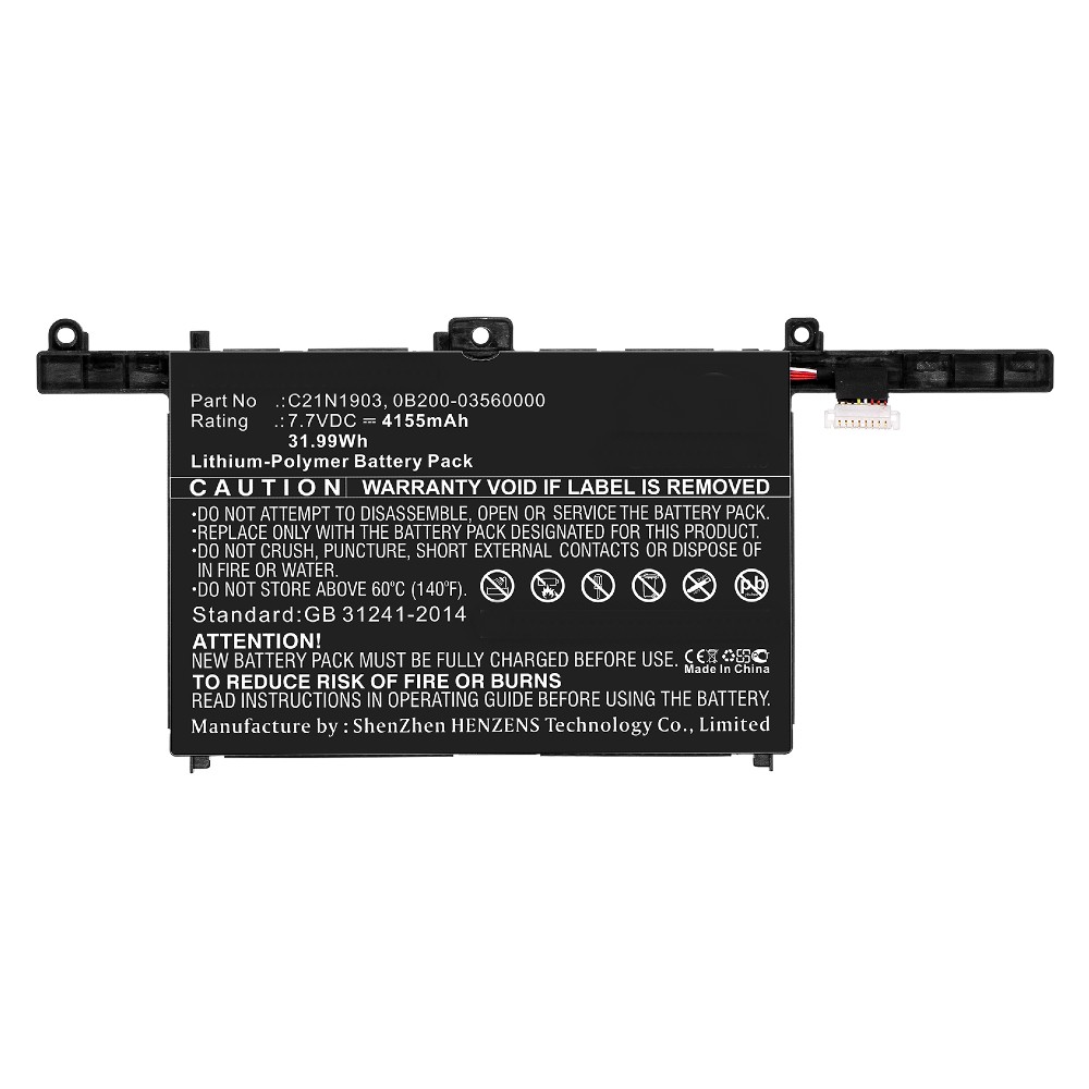 Synergy Digital Laptop Battery, Compatible with Asus 0B200-03560000, C21N1903 Laptop Battery (Li-Pol, 7.7V, 4155mAh)