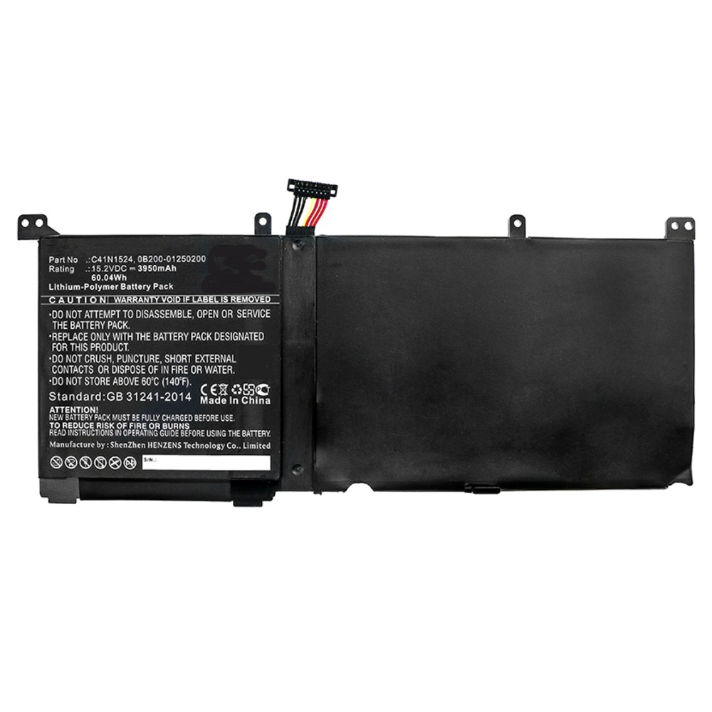 Synergy Digital Laptop Battery, Compatible with Asus 0B200-01250200, C41N1524 Laptop Battery (Li-Pol, 15.2V, 3950mAh)