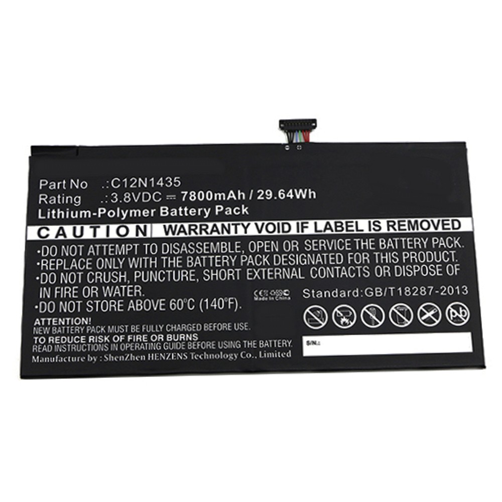 Synergy Digital Laptop Battery, Compatible with Asus C12N1435 Laptop Battery (Li-Pol, 3.8V, 7800mAh)