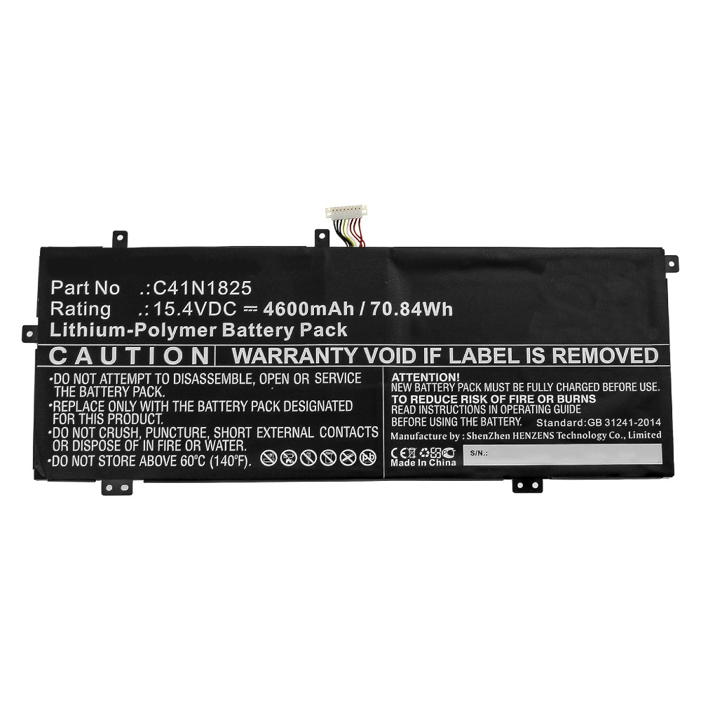 Synergy Digital Laptop Battery, Compatible with Asus 0B200-03250000, C41N1825 Laptop Battery (Li-Pol, 15.4V, 4600mAh)