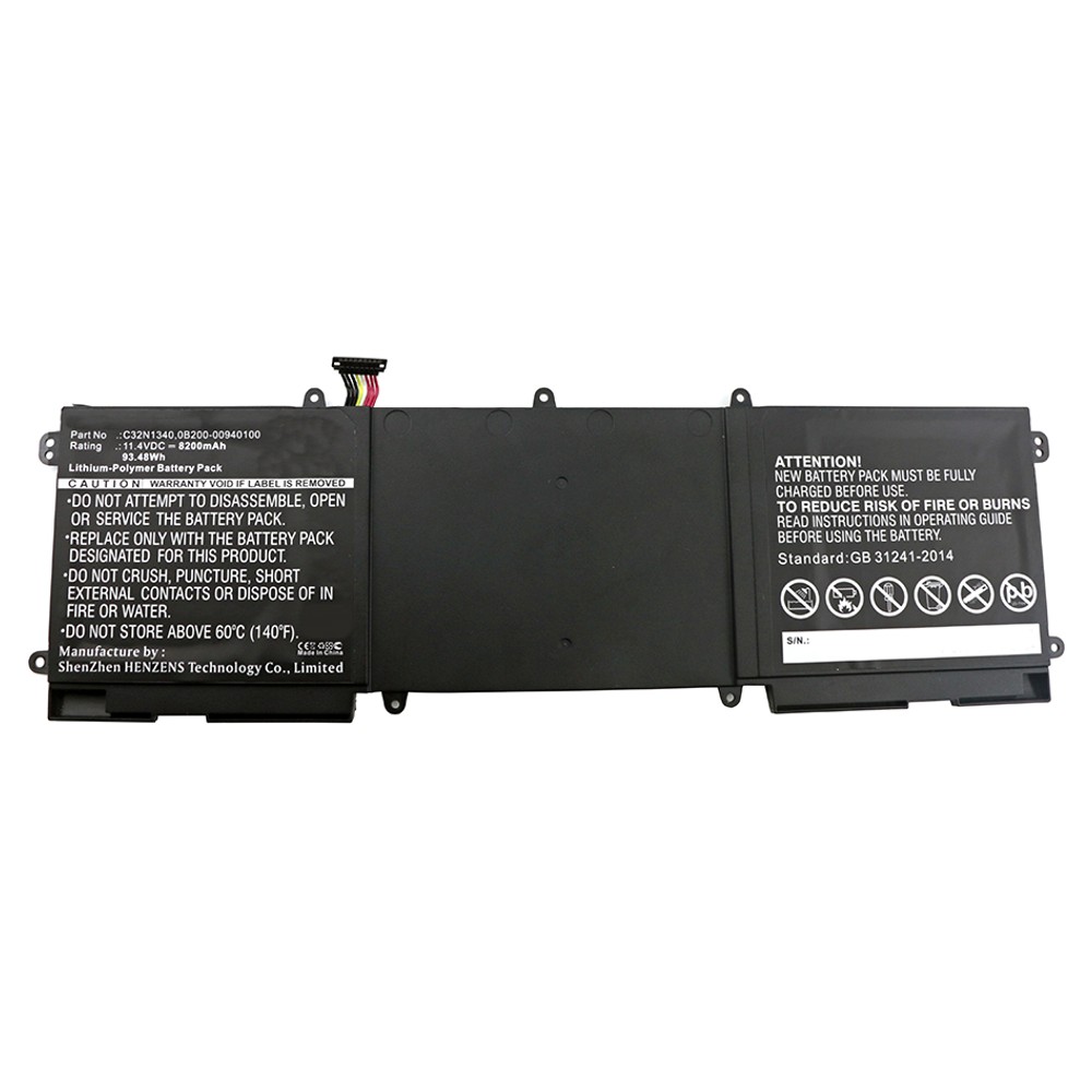 Synergy Digital Laptop Battery, Compatible with Asus 0B200-00940100, C32N1340 Laptop Battery (Li-Pol, 11.4V, 8200mAh)
