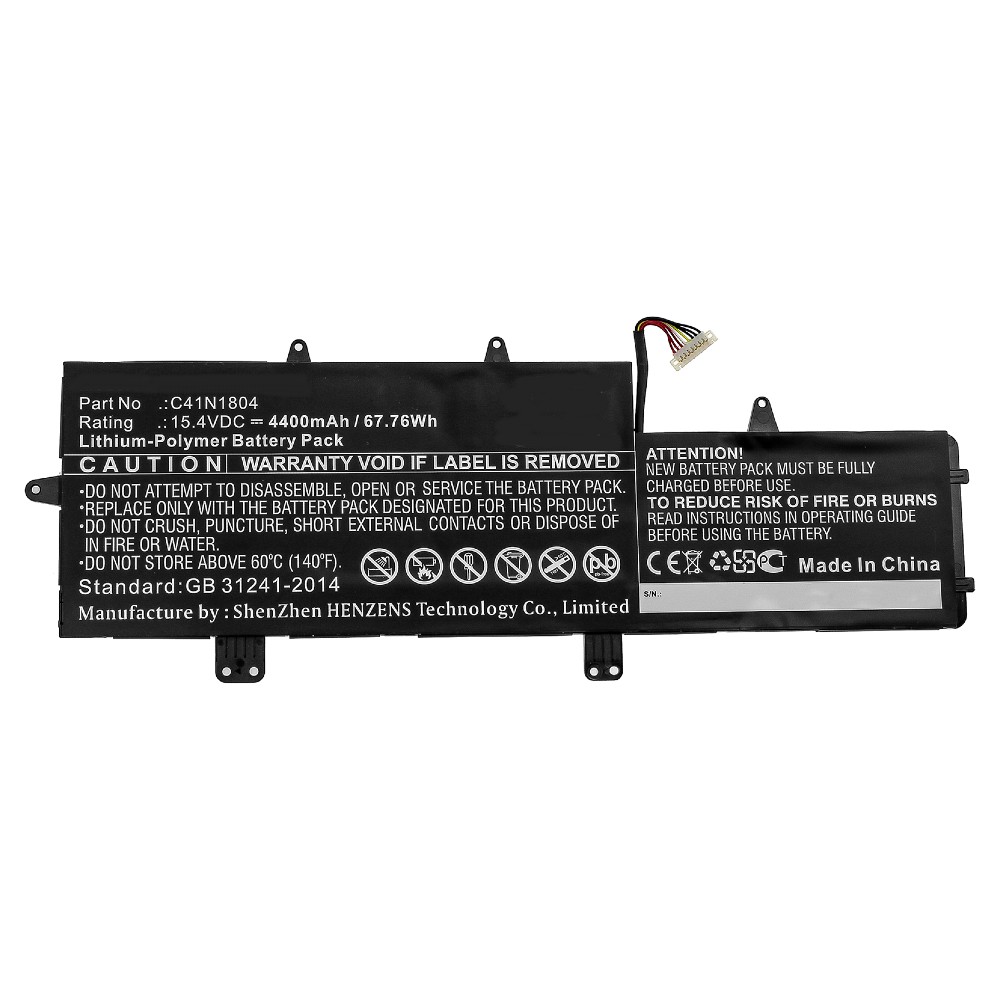 Synergy Digital Laptop Battery, Compatible with Asus 0B200-02980100, C41N1804 Laptop Battery (Li-Pol, 15.4V, 4400mAh)