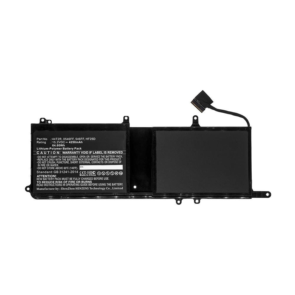 Synergy Digital Laptop Battery, Compatible with DELL 0546FF, 44T2R, 546FF, HF25D Laptop Battery (Li-Pol, 15.2V, 4250mAh)