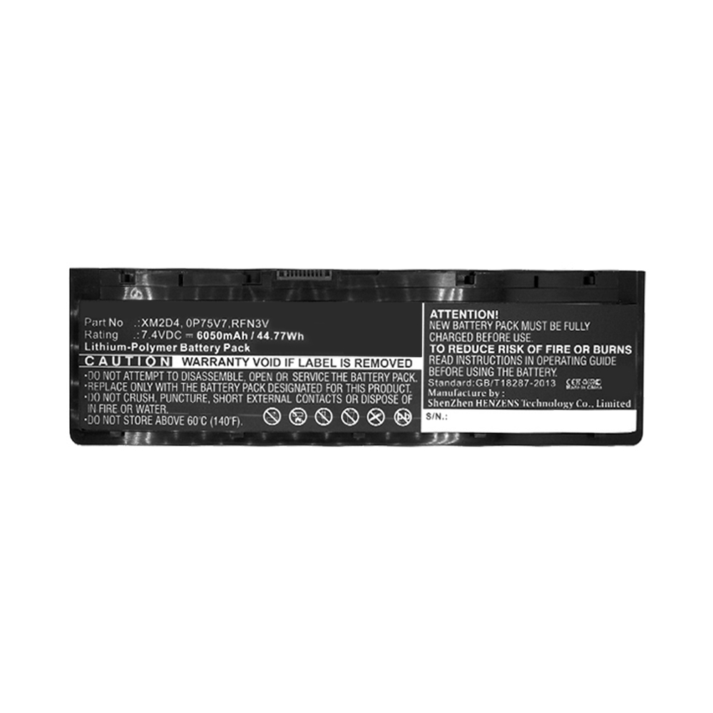 Synergy Digital Laptop Battery, Compatible with DELL 0P75V7, RFN3V, XM2D4 Laptop Battery (Li-Pol, 7.4V, 6050mAh)