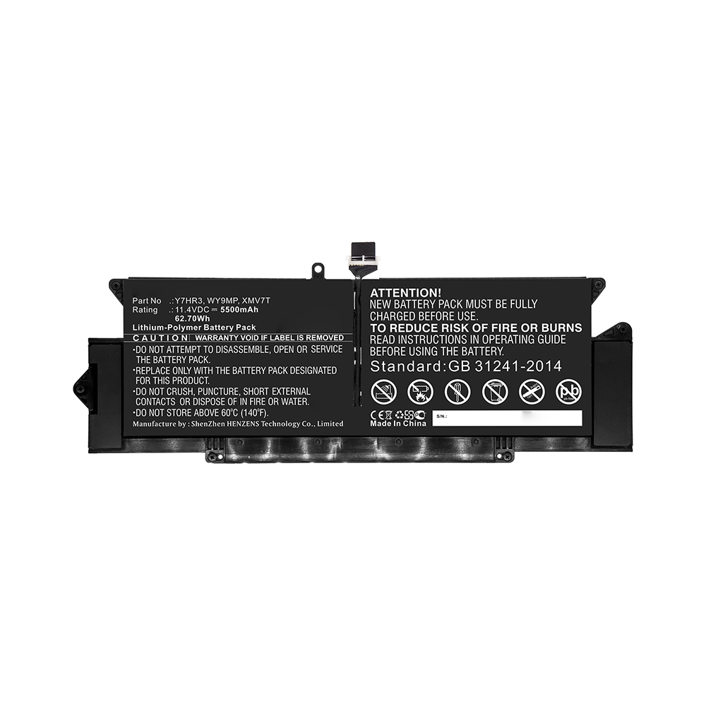 Synergy Digital Laptop Battery, Compatible with DELL WY9MP, XMV7T, Y7HR3 Laptop Battery (Li-Pol, 11.4V, 5500mAh)