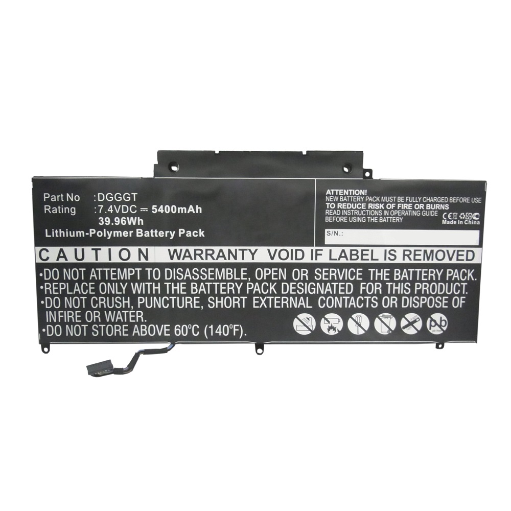 Synergy Digital Laptop Battery, Compatible with DELL DGGGT Laptop Battery (Li-Pol, 7.4V, 5400mAh)