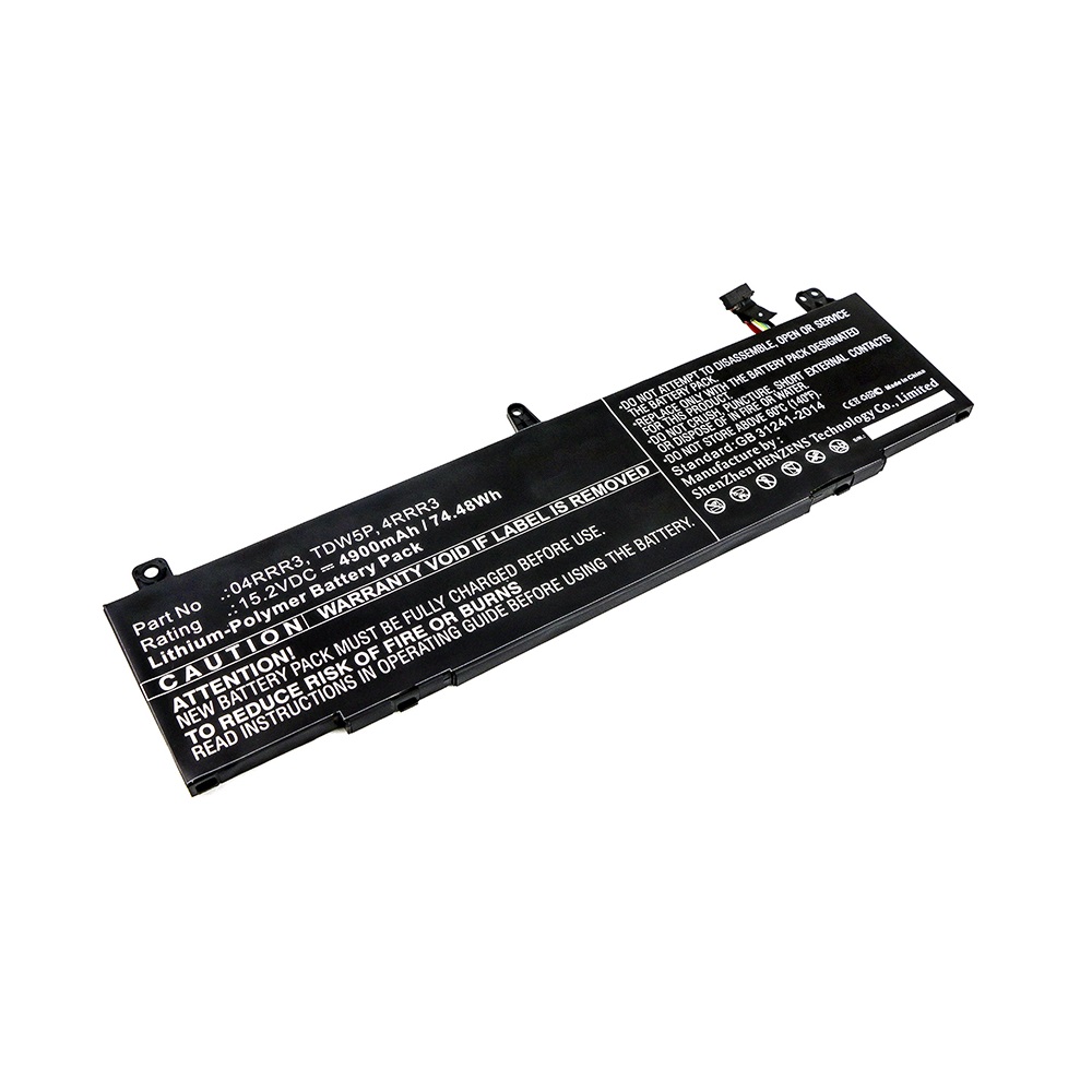 Synergy Digital Laptop Battery, Compatible with DELL 04RRR3, 4RRR3, TDW5P Laptop Battery (Li-Pol, 15.2V, 4900mAh)