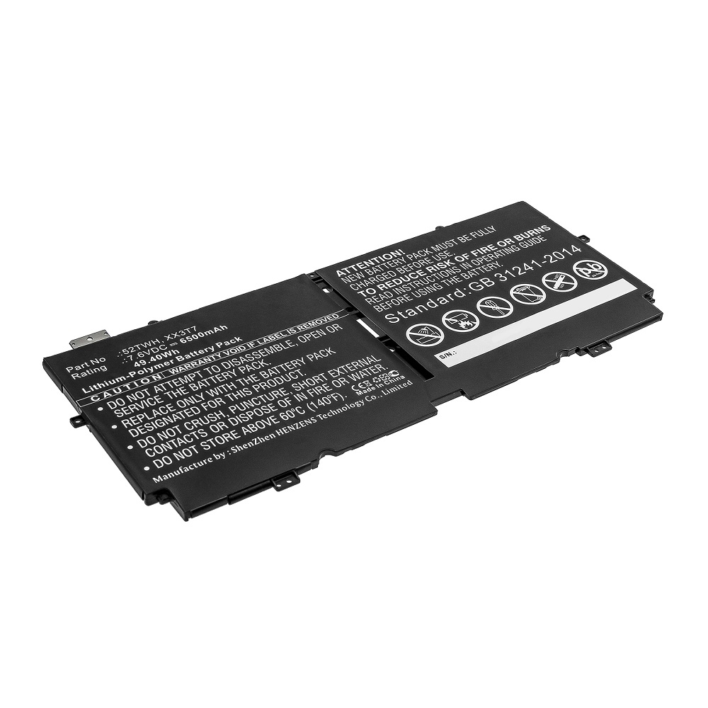 Synergy Digital Laptop Battery, Compatible with DELL 52TWH, XX3T7 Laptop Battery (Li-Pol, 7.6V, 6500mAh)