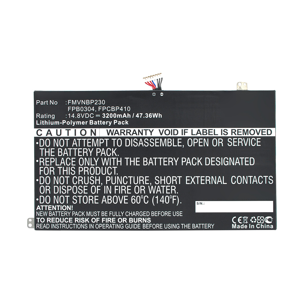 Synergy Digital Laptop Battery, Compatible with Fujitsu FMVNBP230, FPB0304, FPCBP410 Laptop Battery (14.8V, Li-Pol, 3200mAh)