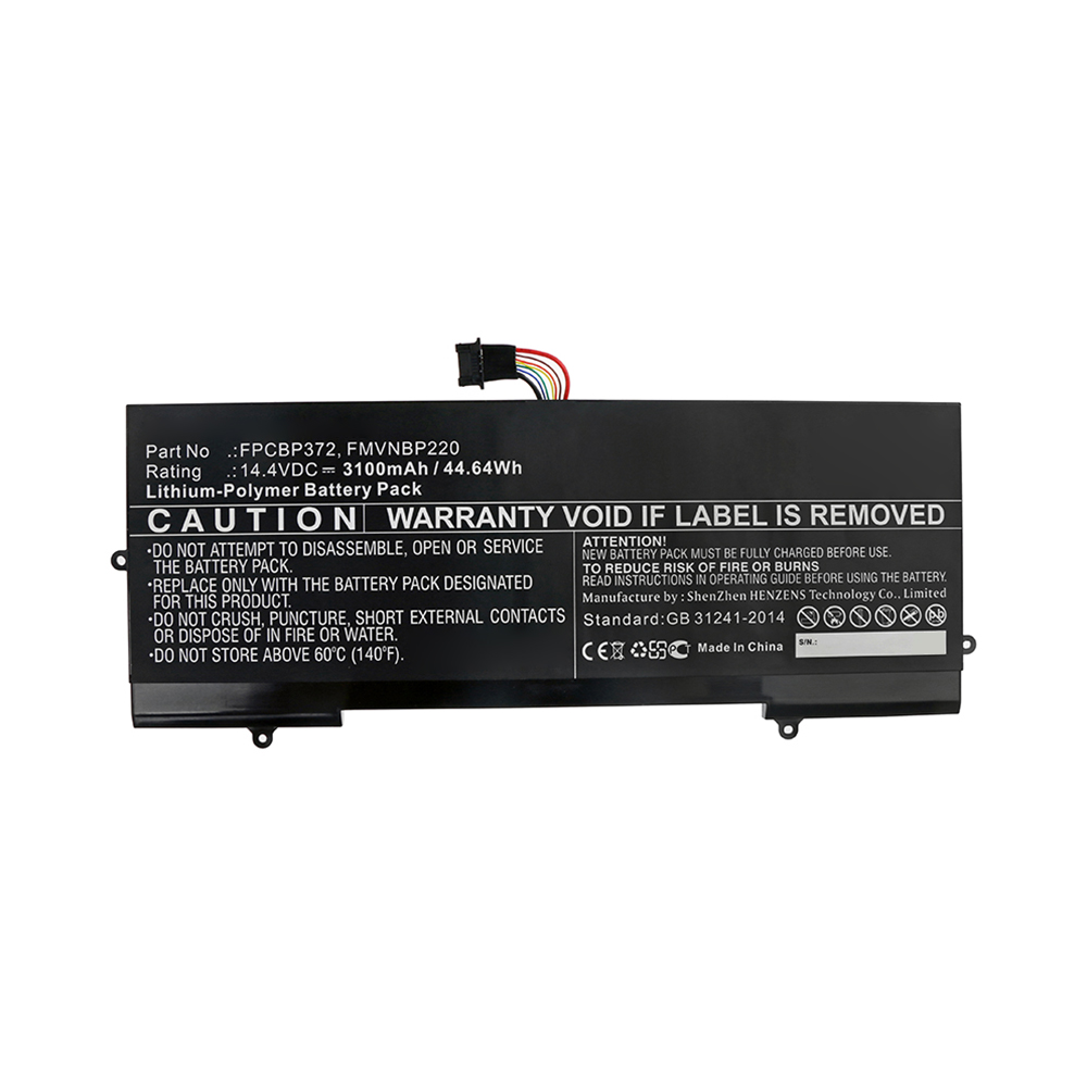 Synergy Digital Laptop Battery, Compatible with Fujitsu FMVNBP220, FPCBP372 Laptop Battery (14.4V, Li-Pol, 3100mAh)