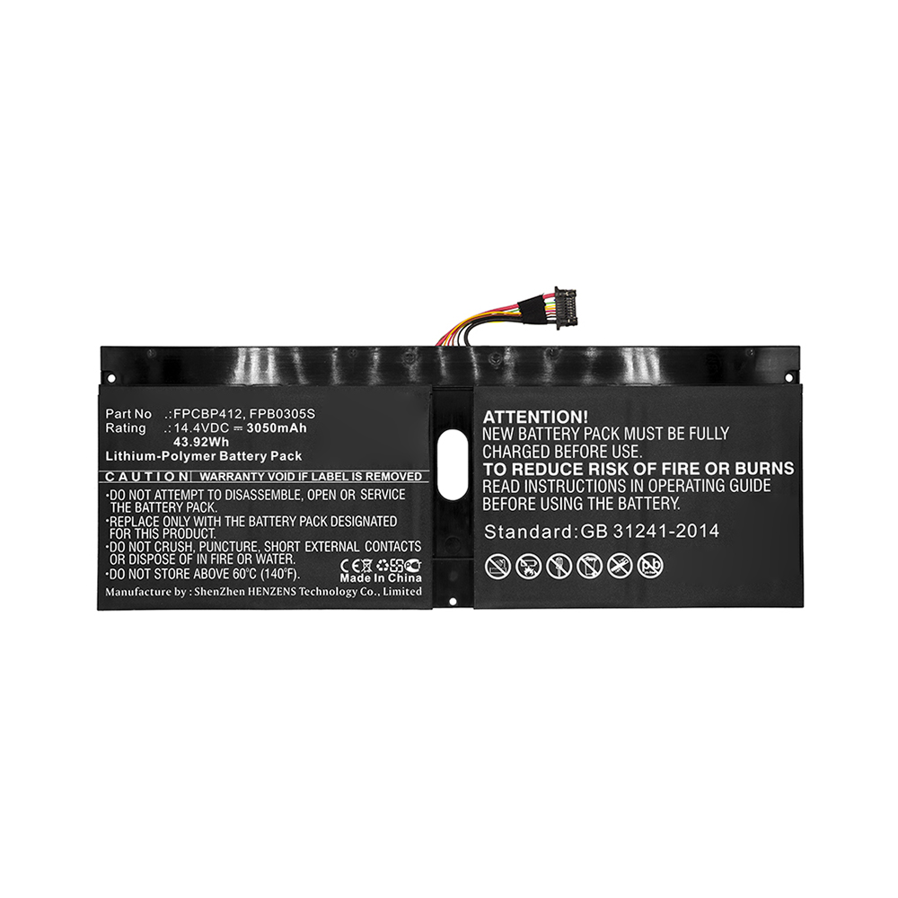 Synergy Digital Laptop Battery, Compatible with Fujitsu FPB0305S, FPCBP412 Laptop Battery (14.4V, Li-Pol, 3050mAh)