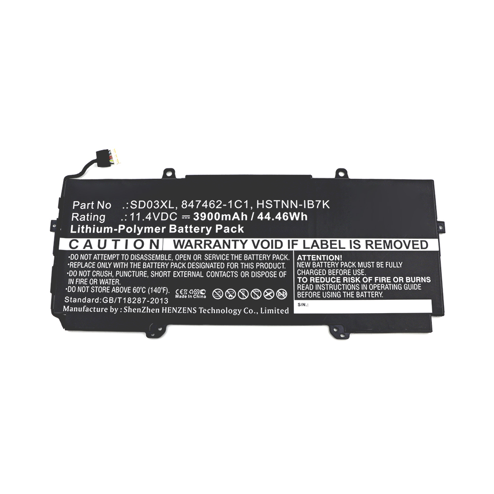 Synergy Digital Laptop Battery, Compatible with HP 847462-1C1, 848212-850, 848212-856, HSTNN-IB7K Laptop Battery (11.4V, Li-Pol, 3900mAh)