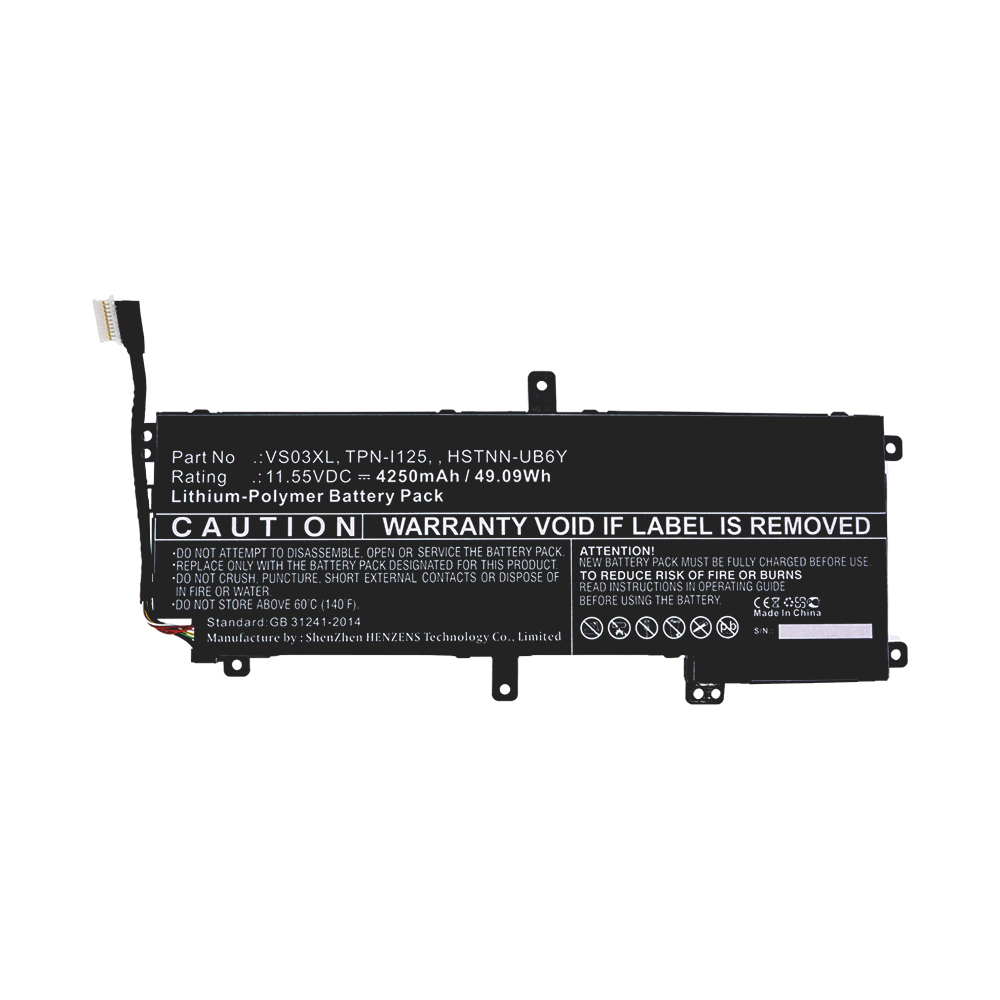 Synergy Digital Laptop Battery, Compatible with HP 849047-541, 849313-850, 849313-856, HSTNN-UB6Y Laptop Battery (11.55V, Li-Pol, 4250mAh)