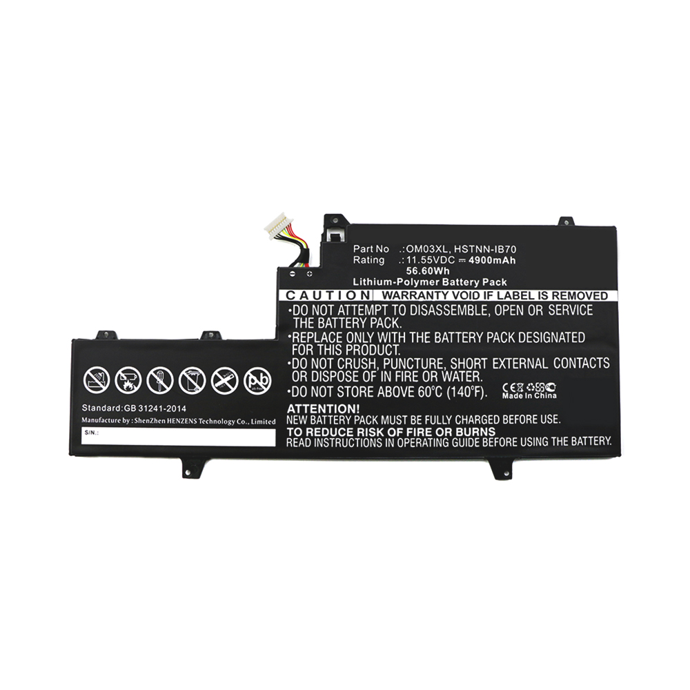 Synergy Digital Laptop Battery, Compatible with HP 0M03XL, 1GY29PA, 1GY30PA, 1GY31PA, 863167-171 Laptop Battery (11.55V, Li-Pol, 4900mAh)