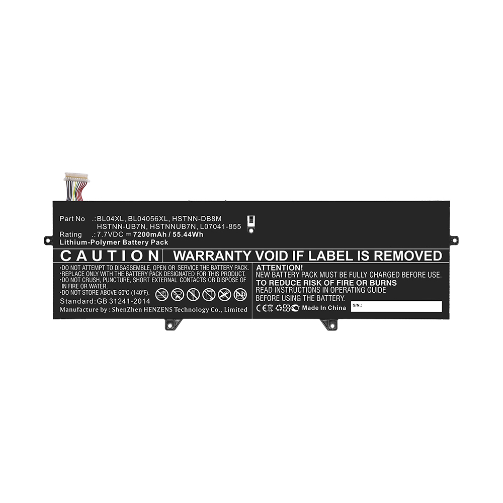 Synergy Digital Laptop Battery, Compatible with HP BL04056XL, BL04XL, HSTNN-DB8M, HSTNNUB7N Laptop Battery (7.7V, Li-Pol, 7200mAh)