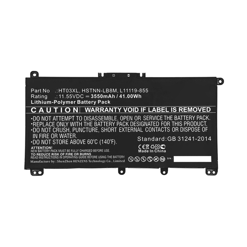Synergy Digital Laptop Battery, Compatible with HP HSTNN-DB8R, HSTNN-DB8S, HSTNN-IB80, HSTNN-IB8O Laptop Battery (11.55V, Li-Pol, 3550mAh)