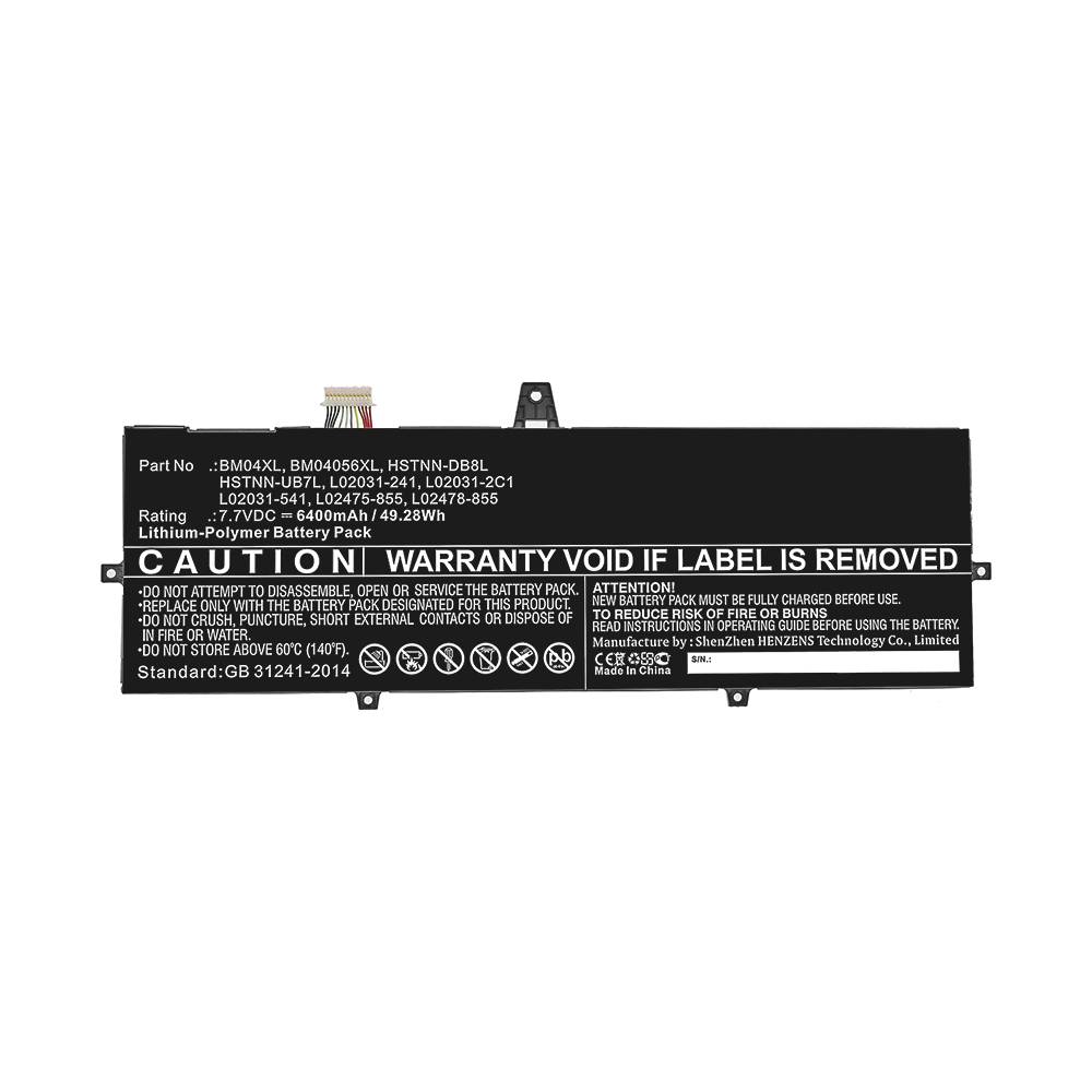 Synergy Digital Laptop Battery, Compatible with HP BM04056XL, BM04XL, HSTNN-DB8L, HSTNN-UB7L Laptop Battery (7.7V, Li-Pol, 6400mAh)