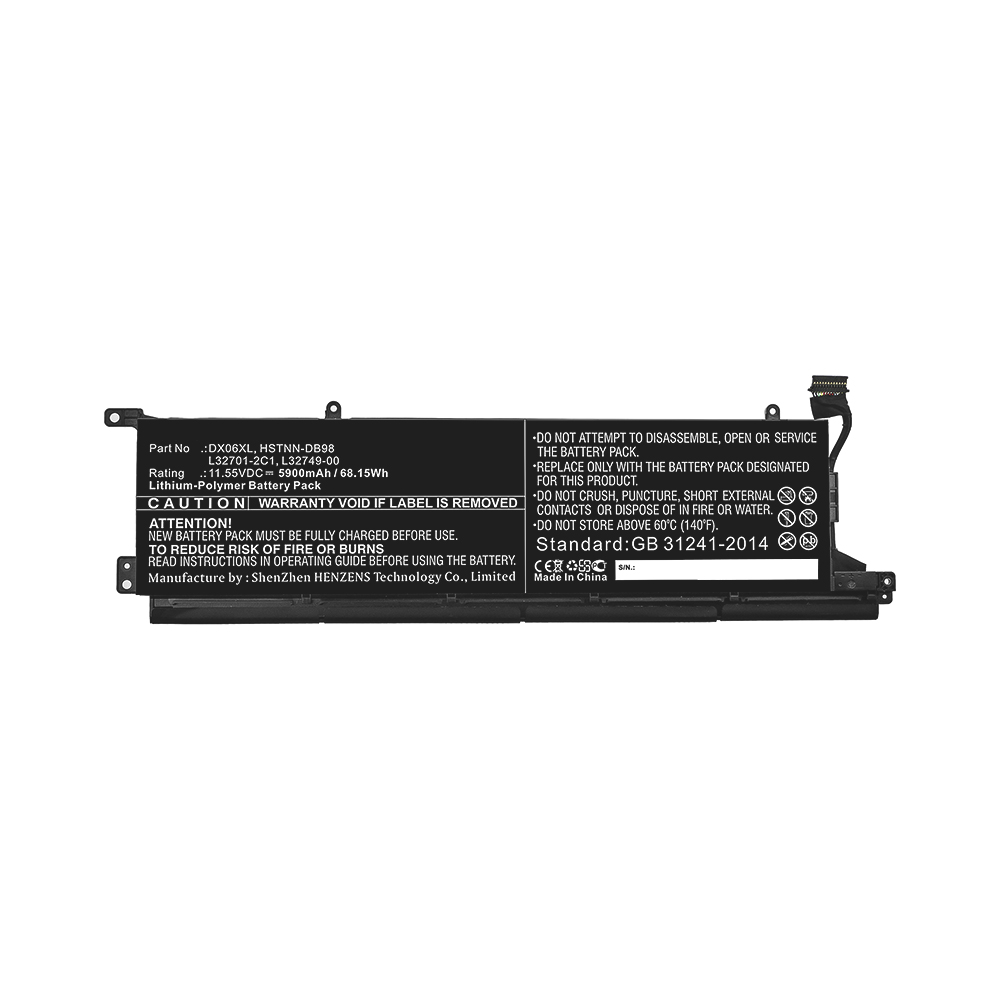 Synergy Digital Laptop Battery, Compatible with HP DX06XL, HSTNN-DB98, L32701-2C1, L32749-00 Laptop Battery (11.55V, Li-Pol, 5900mAh)