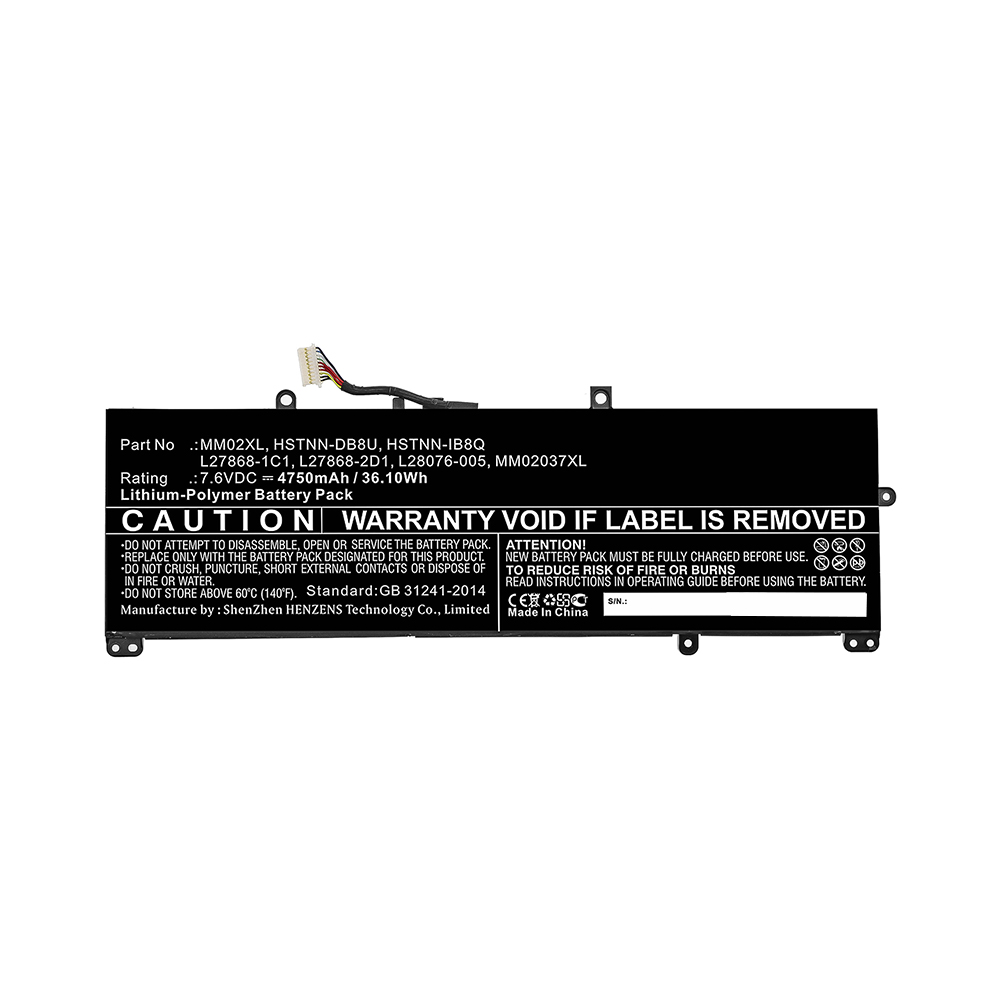 Synergy Digital Laptop Battery, Compatible with HP HSTNN-DB8U, HSTNN-IB8Q, L27868-1C1, L27868-2D1 Laptop Battery (7.6V, Li-Pol, 4750mAh)