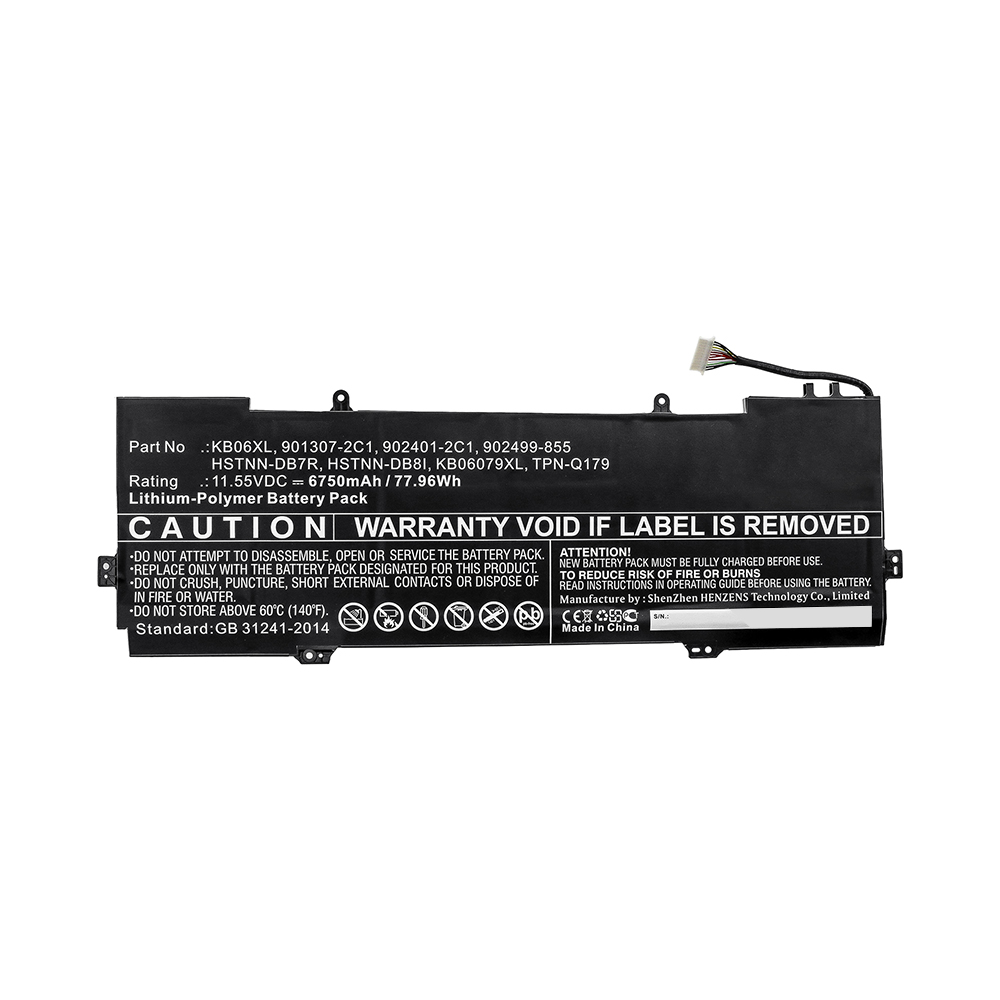 Synergy Digital Laptop Battery, Compatible with HP 901307-2C1, 902401-2C1, 902499-855, HSTNN-DB7R Laptop Battery (11.55V, Li-Pol, 6750mAh)