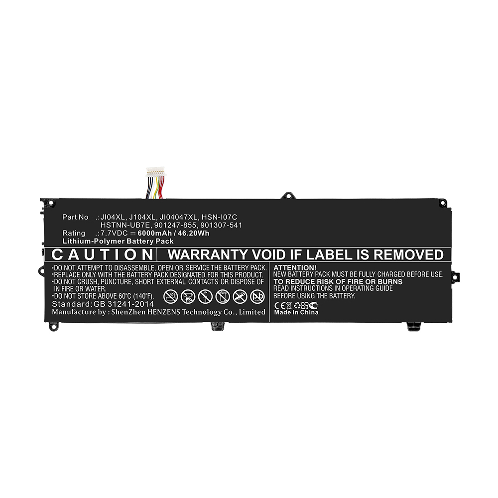 Synergy Digital Laptop Battery, Compatible with HP 901247-855, 901307-541, HSN-I07C, HSTNN-UB7E Laptop Battery (7.7V, Li-Pol, 6000mAh)