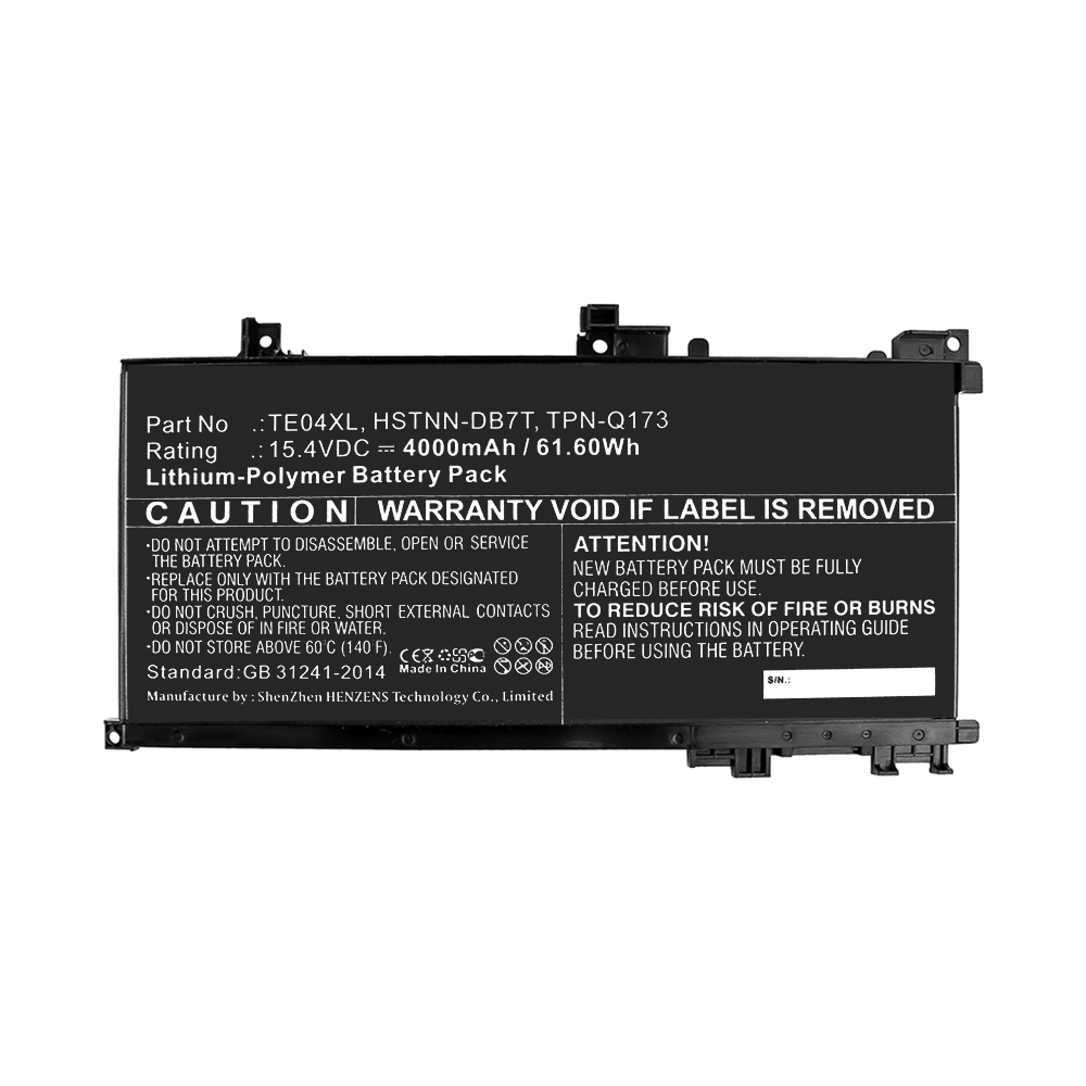 Synergy Digital Laptop Battery, Compatible with HP 15-AX033TX, 905175-271, 905175-2C1, AX020TX Laptop Battery (15.4V, Li-Pol, 4000mAh)