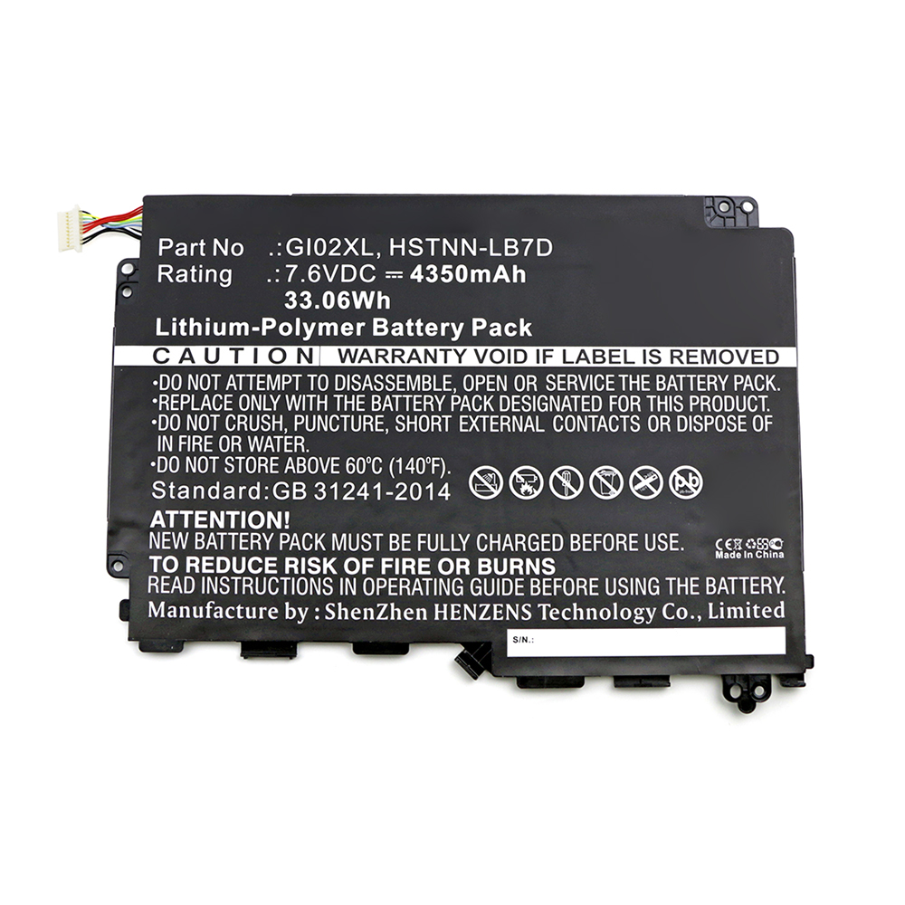 Synergy Digital Laptop Battery, Compatible with HP 832489-421, 833657-005, 841565-001, GI02XL Laptop Battery (7.6V, Li-Pol, 4350mAh)
