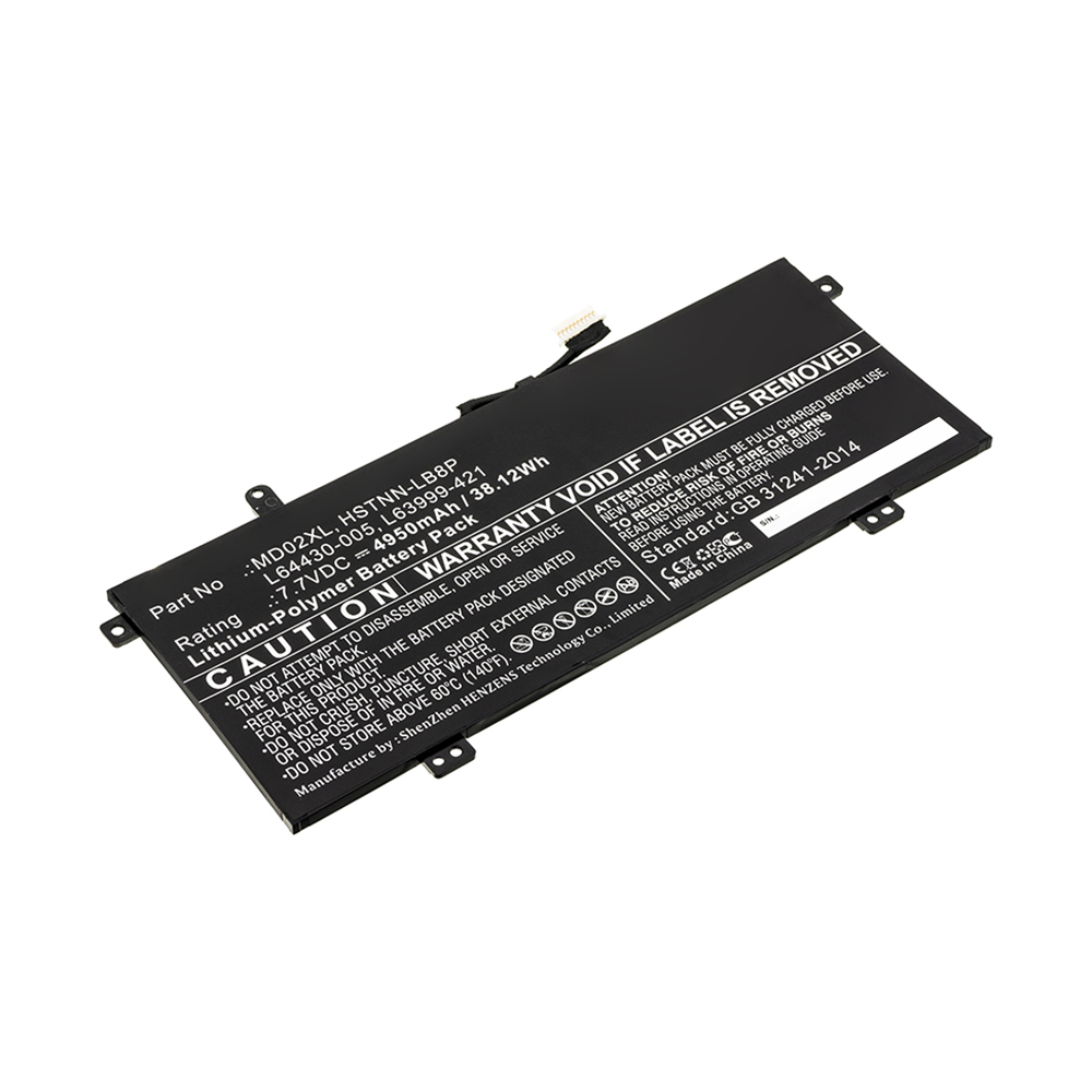 Synergy Digital Laptop Battery, Compatible with HP HSTNN-LB8P, L63999-421, L64430-005, MD02XL Laptop Battery (7.7V, Li-Pol, 4950mAh)