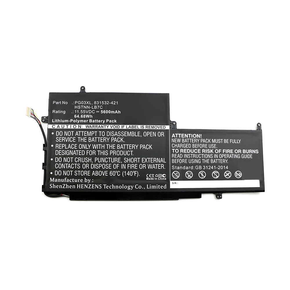 Synergy Digital Laptop Battery, Compatible with HP 831532-421, 831532-422, 831731-850, 831758-005 Laptop Battery (11.55V, Li-Pol, 5600mAh)