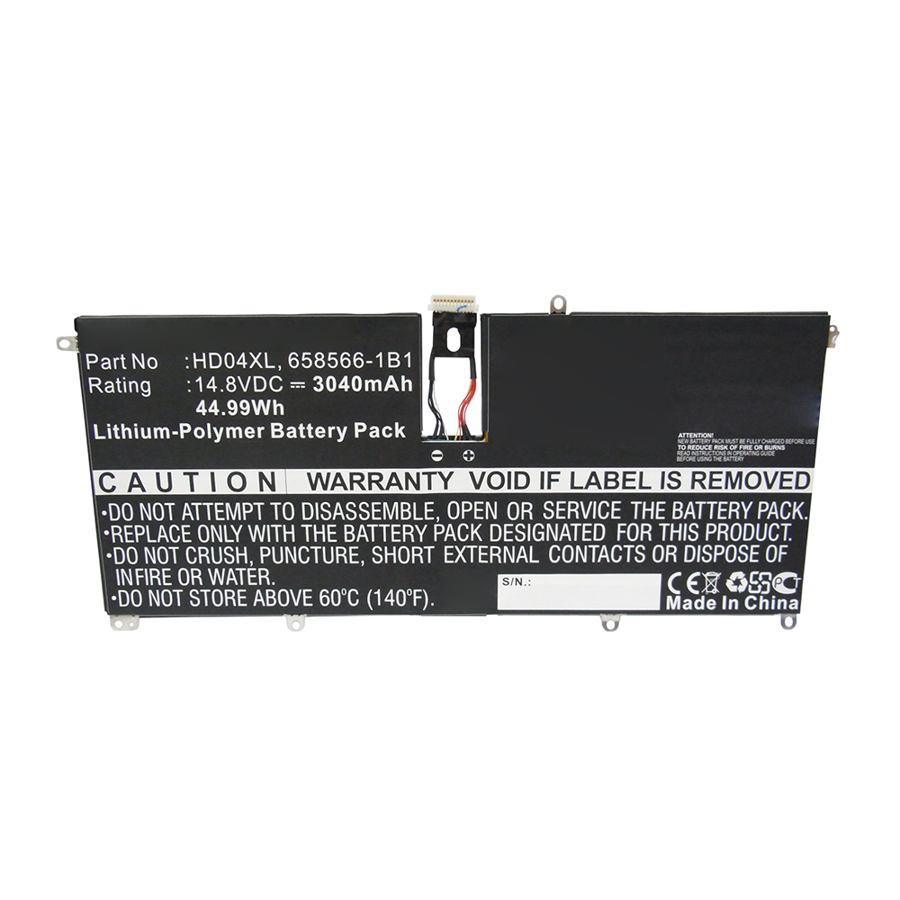 Synergy Digital Laptop Battery, Compatible with HP 685866-171, 685866-1B1, 685989-001, HD04XL Laptop Battery (14.8V, Li-Pol, 3040mAh)