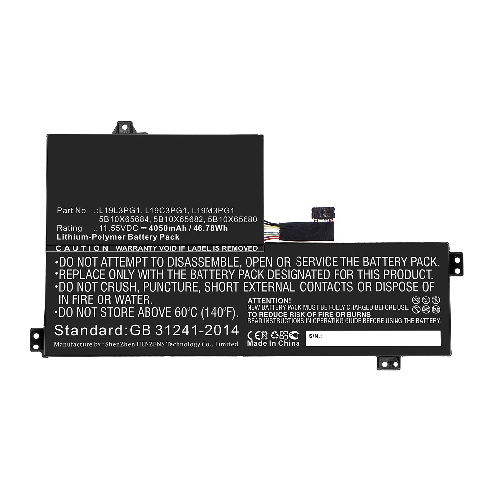 Synergy Digital Laptop Battery, Compatible with Lenovo L17C3PG0 Laptop Battery (Li-Pol, 11.55V, 4050mAh)