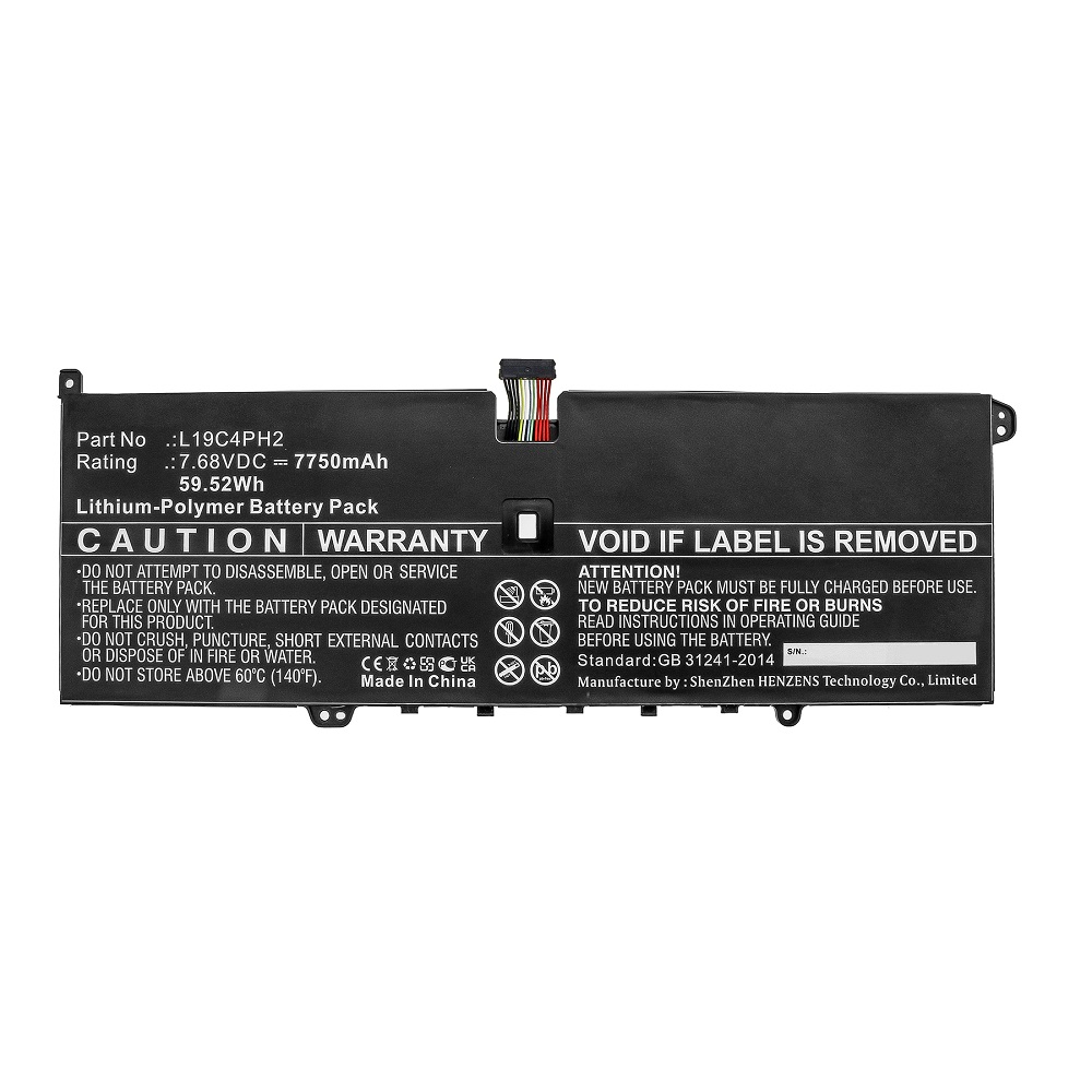 Synergy Digital Laptop Battery, Compatible with Lenovo L19C4PH2 Laptop Battery (Li-Pol, 7.68V, 7750mAh)