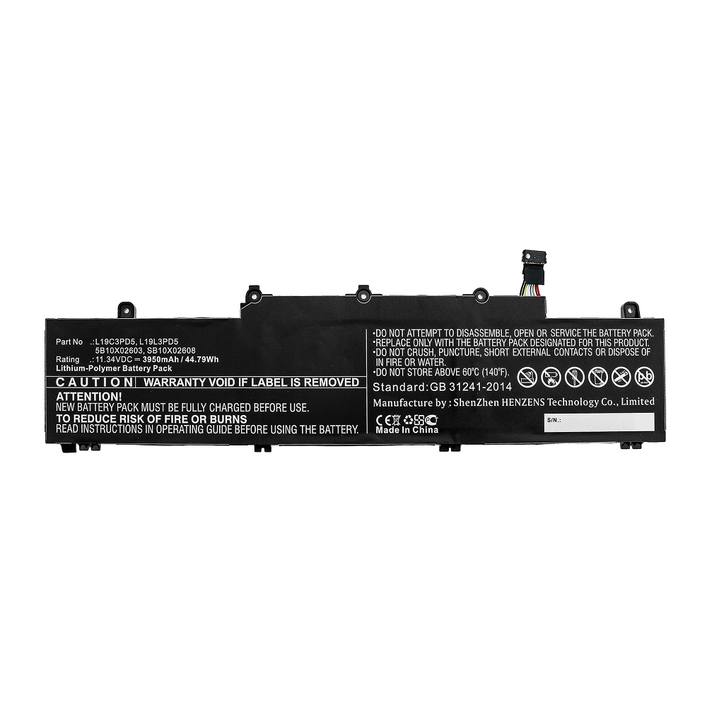 Synergy Digital Laptop Battery, Compatible with Lenovo L19C3PD5 Laptop Battery (Li-Pol, 11.34V, 3950mAh)