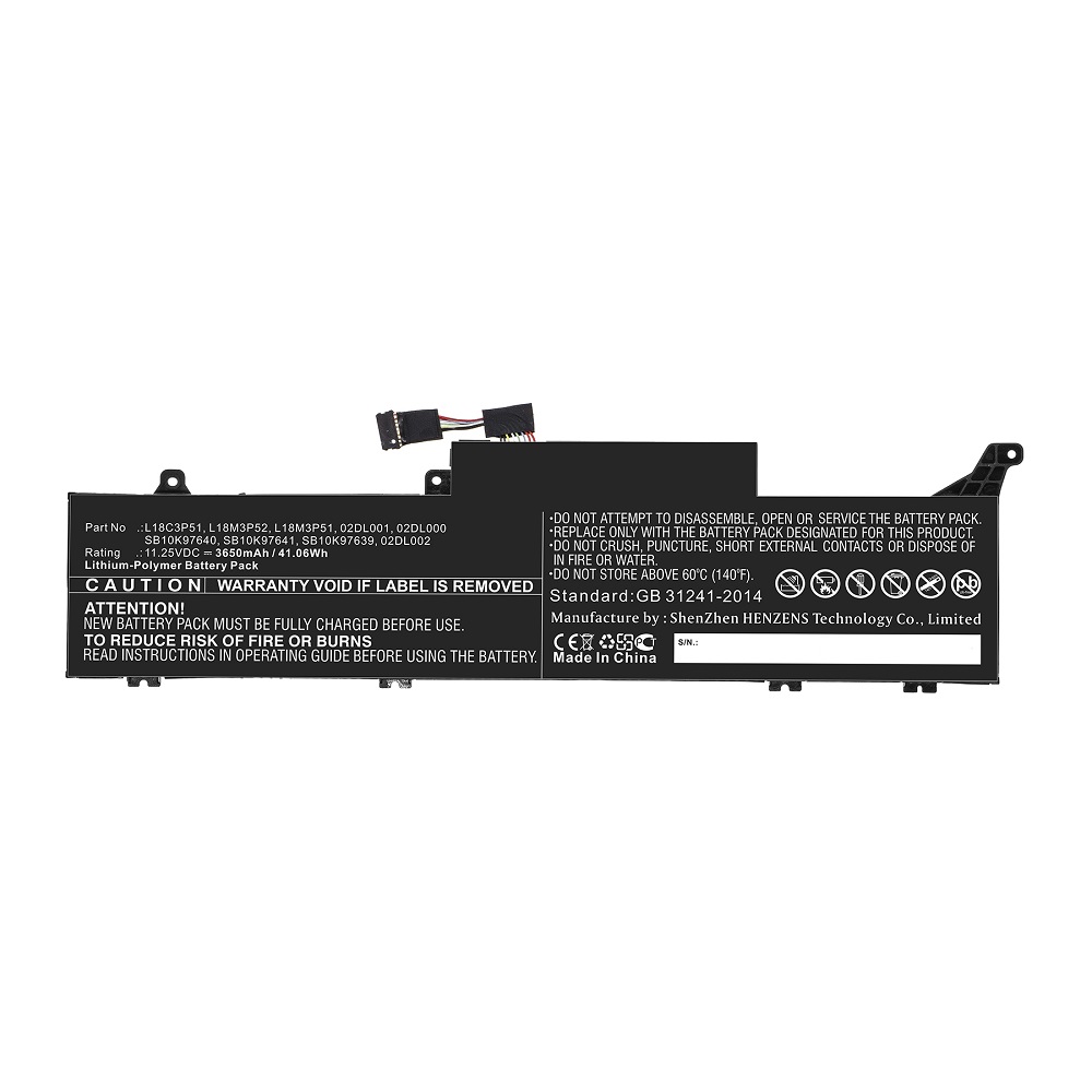 Synergy Digital Laptop Battery, Compatible with Lenovo L18C3P51 Laptop Battery (Li-Pol, 11.25V, 3650mAh)