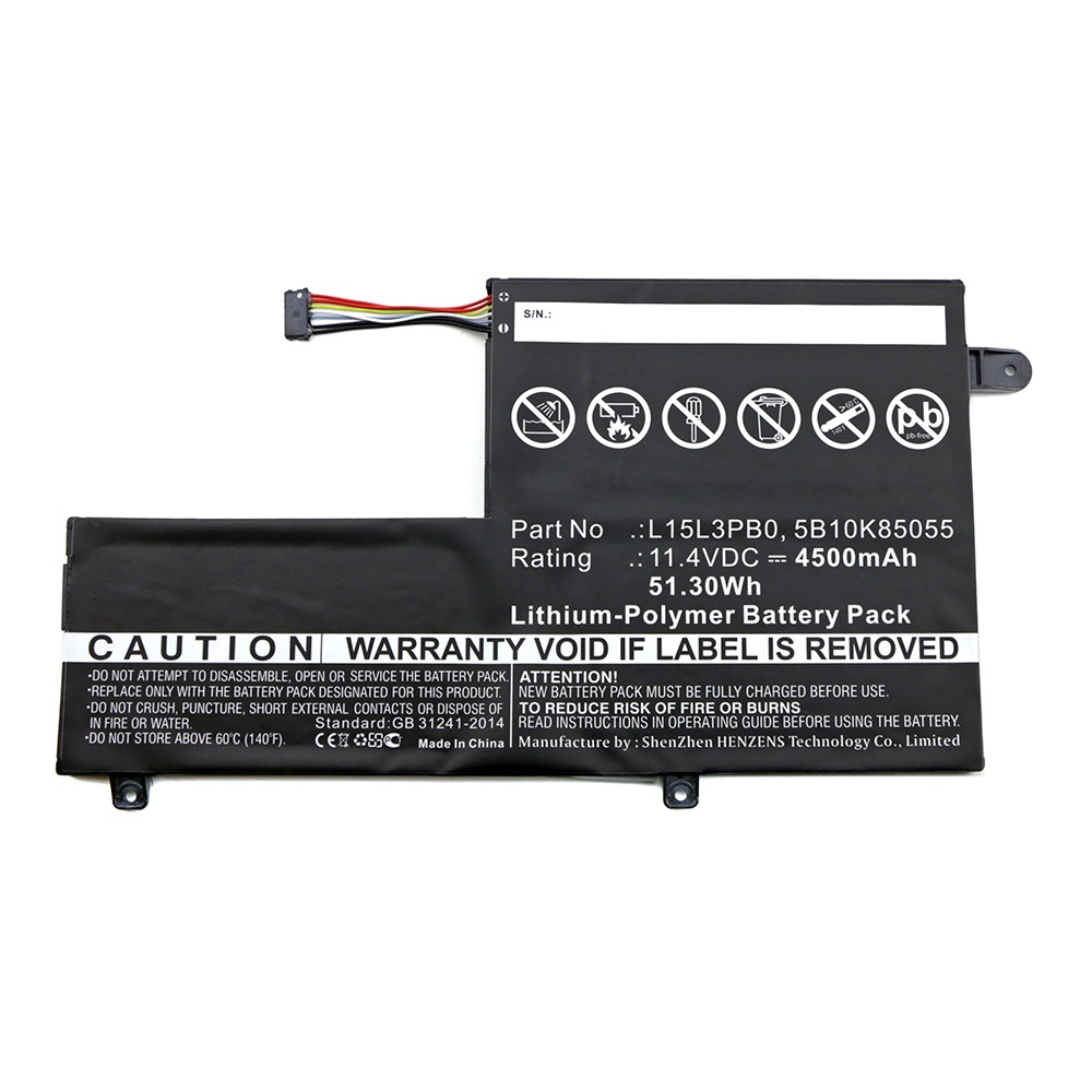 Synergy Digital Laptop Battery, Compatible with Lenovo L15L3PB0 Laptop Battery (Li-Pol, 11.4V, 4500mAh)