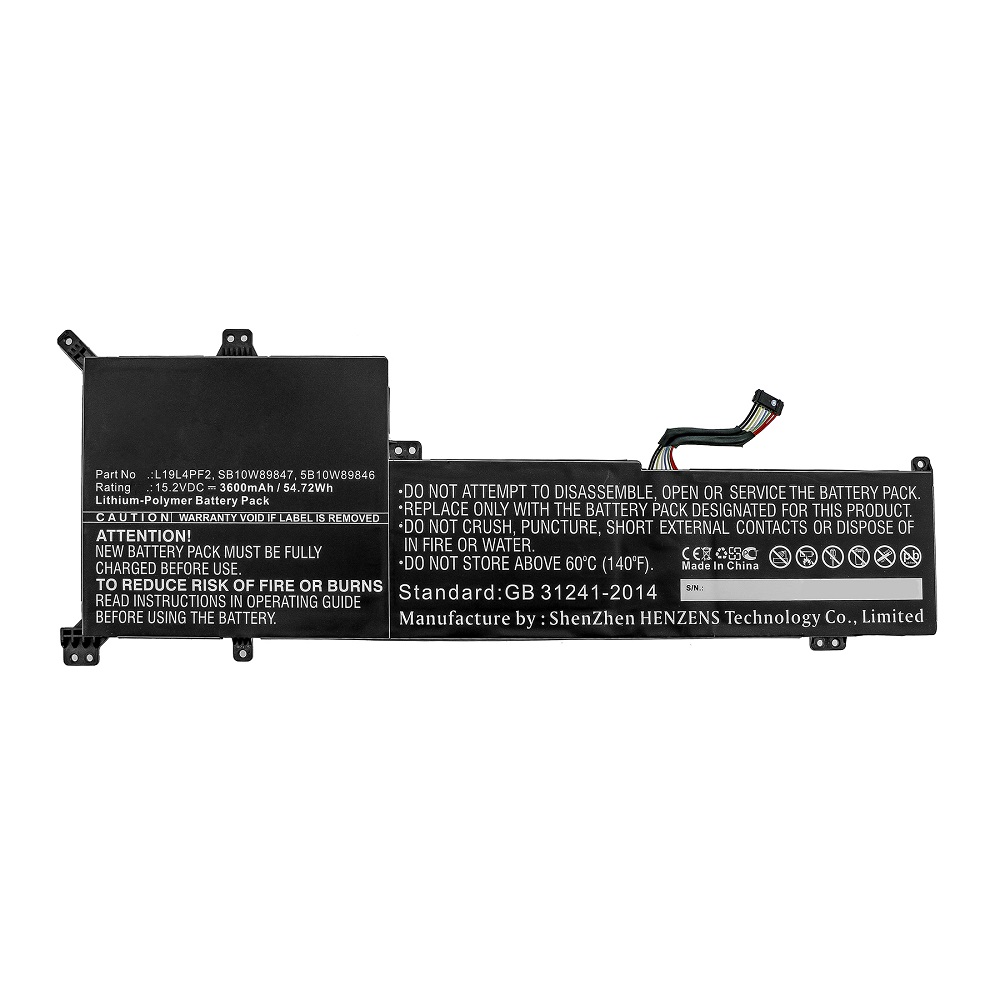 Synergy Digital Laptop Battery, Compatible with Lenovo L19L4PF2 Laptop Battery (Li-Pol, 15.2V, 3600mAh)