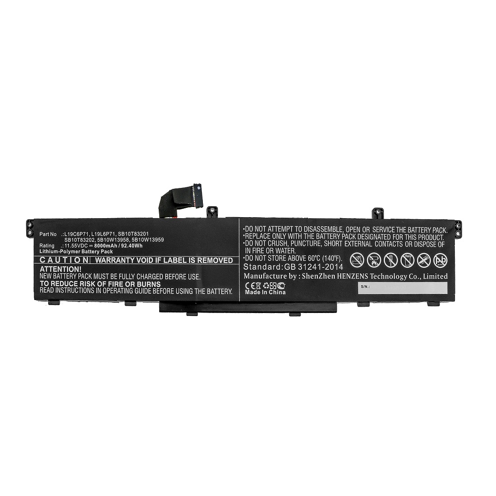 Synergy Digital Laptop Battery, Compatible with Lenovo L19C6P71 Laptop Battery (Li-Pol, 11.55V, 8000mAh)